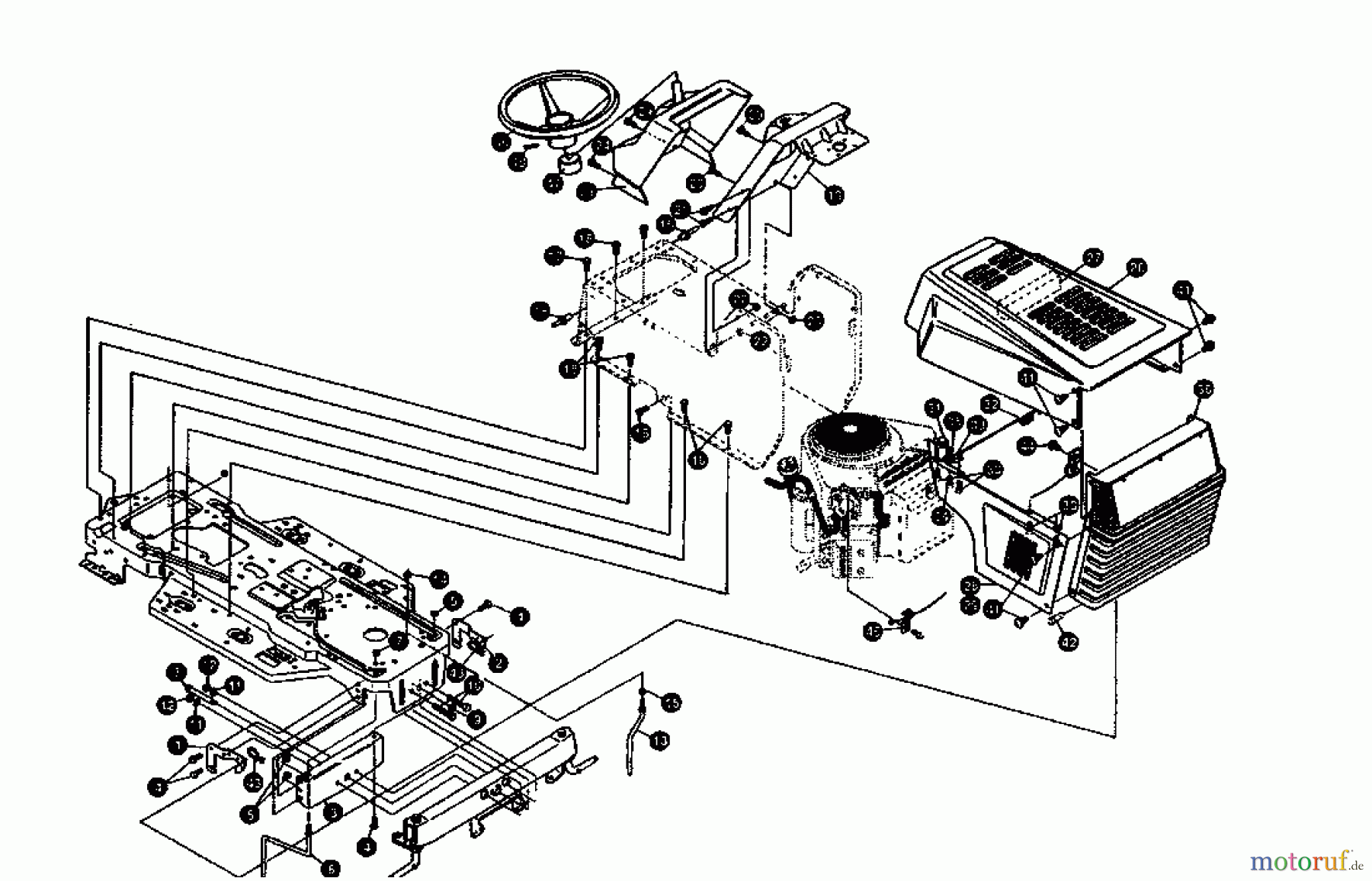 Gutbrod Rasentraktoren RSB 110-16 H 00097.02 (1995) Armaturenbrett, Motorhaube, Sitzwanne