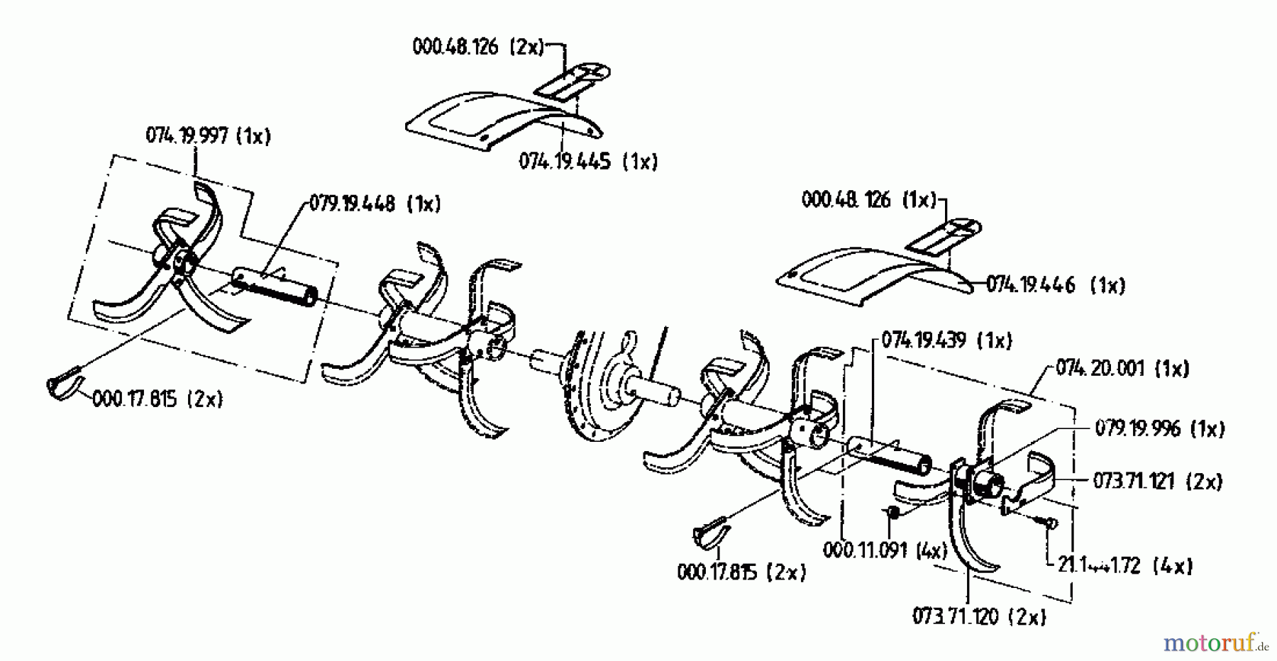 MTD Zubehör Zubehör Motorhacken Hacksternverbreiterung VHSN 62 00409.05 (1995) Hacksterne