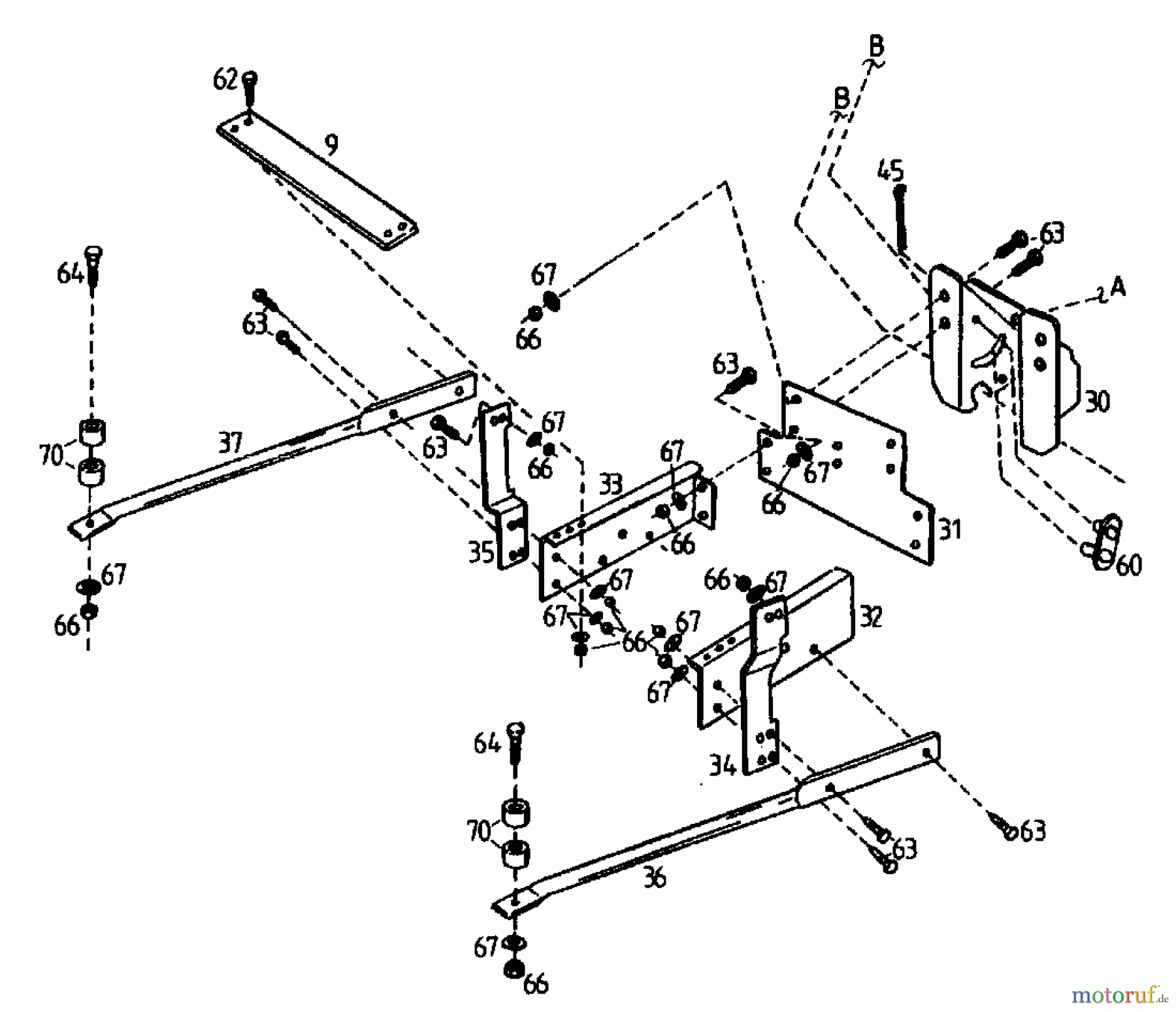 MTD Zubehör Zubehör Garten- und Rasentraktoren Räumschild RS 100-12 04015.06 (1995) Rahmen