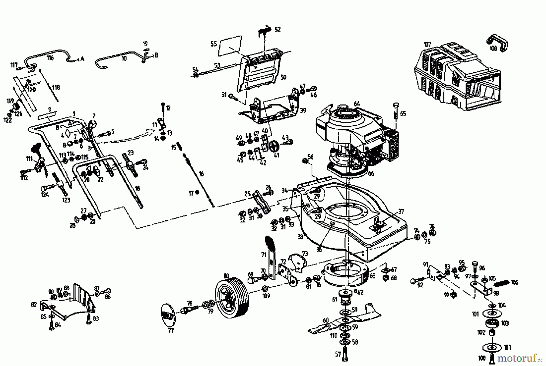  Golf Motormäher mit Antrieb Golf BRL 04033.01  (1995) Grundgerät