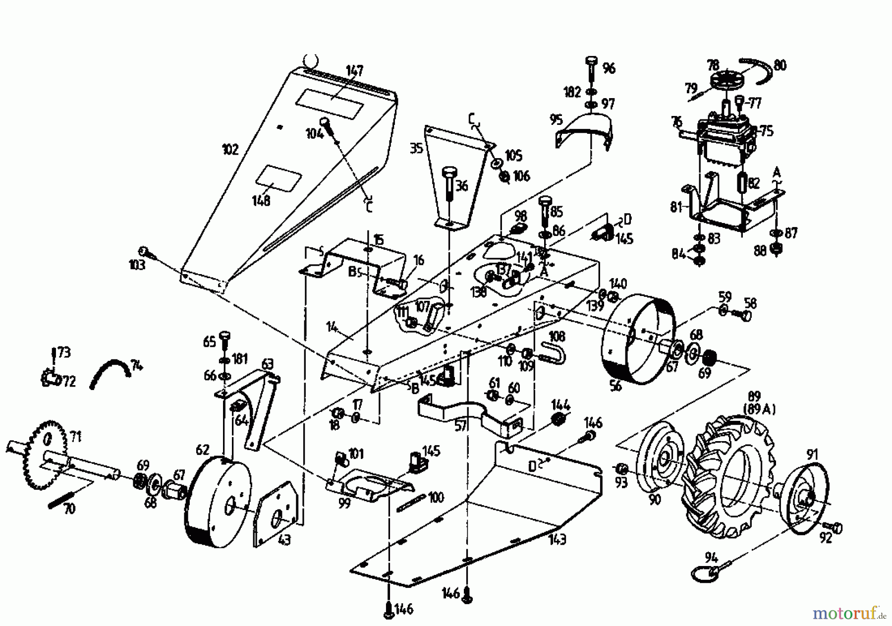 Golf Balkenmäher 370 BMR 4 07510.05 (1995) Fahrantrieb, Räder