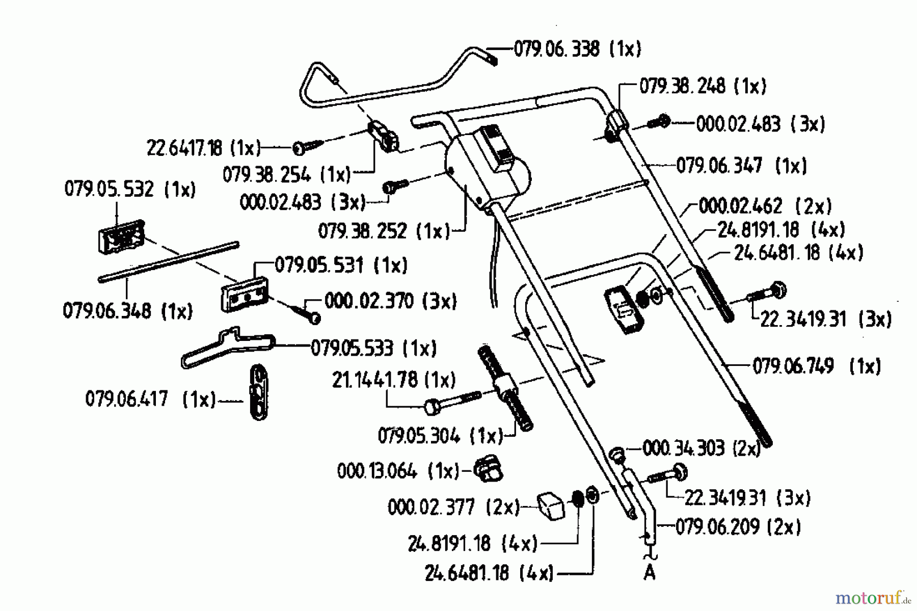 Gutbrod Elektromäher HE 32-1000 04027.03 (1995) Holm