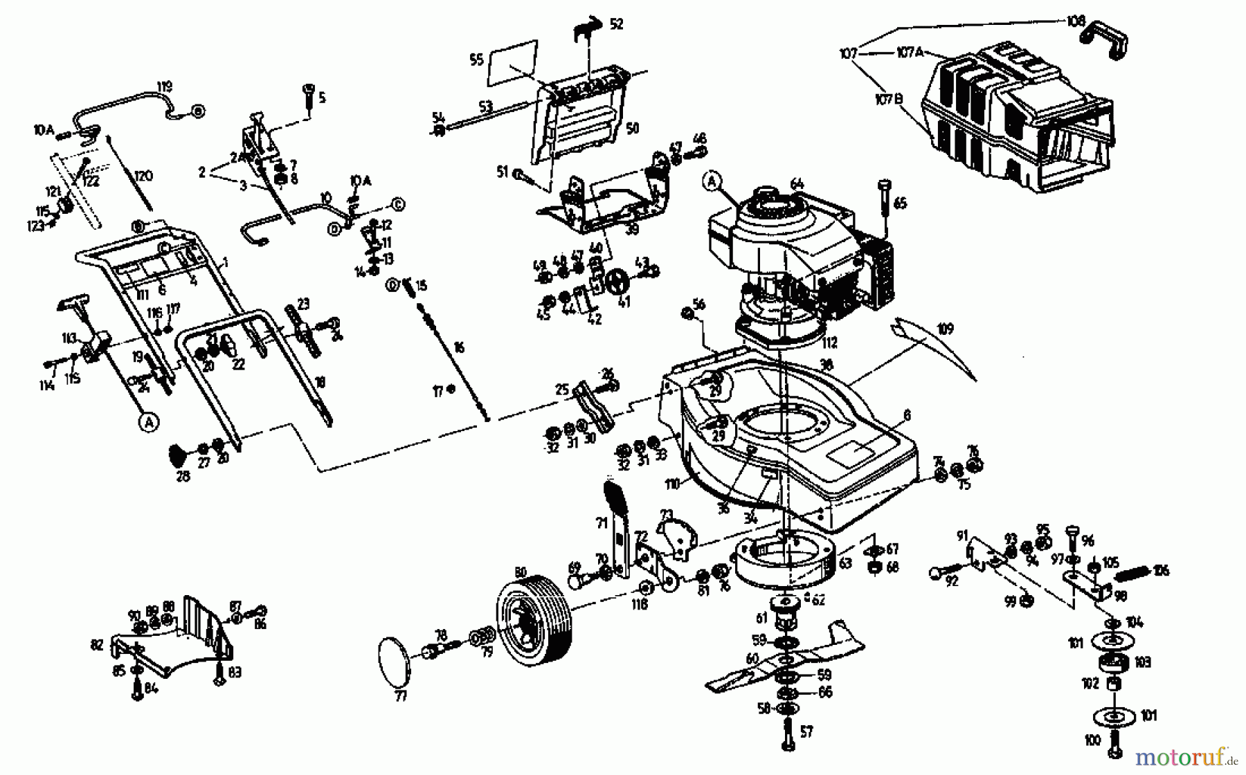 Floraself Motormäher mit Antrieb 3746 BLR 04033.02 (1995) Grundgerät