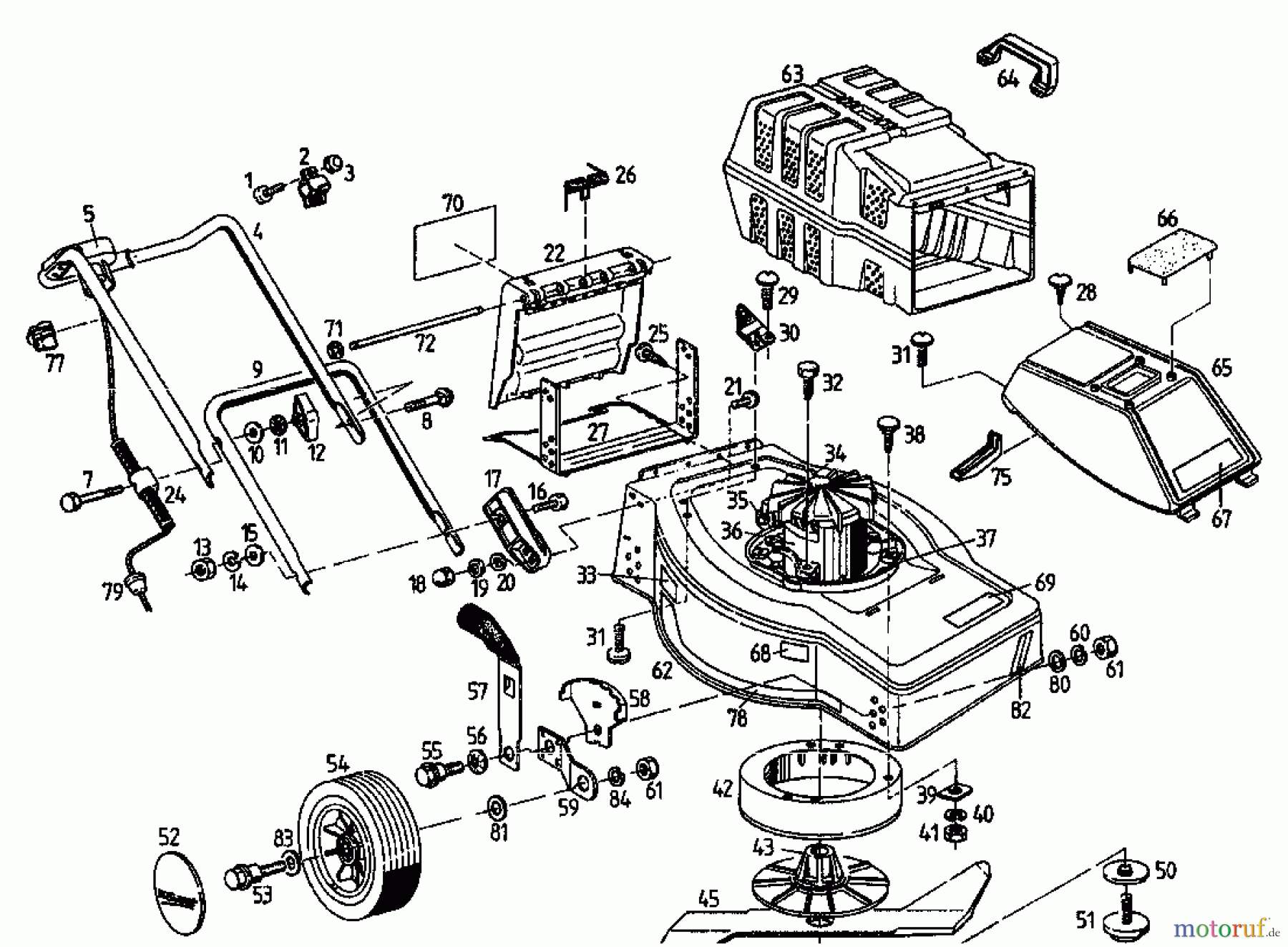 Rasant Elektromäher 45 EM 02824.01 (1995) Grundgerät