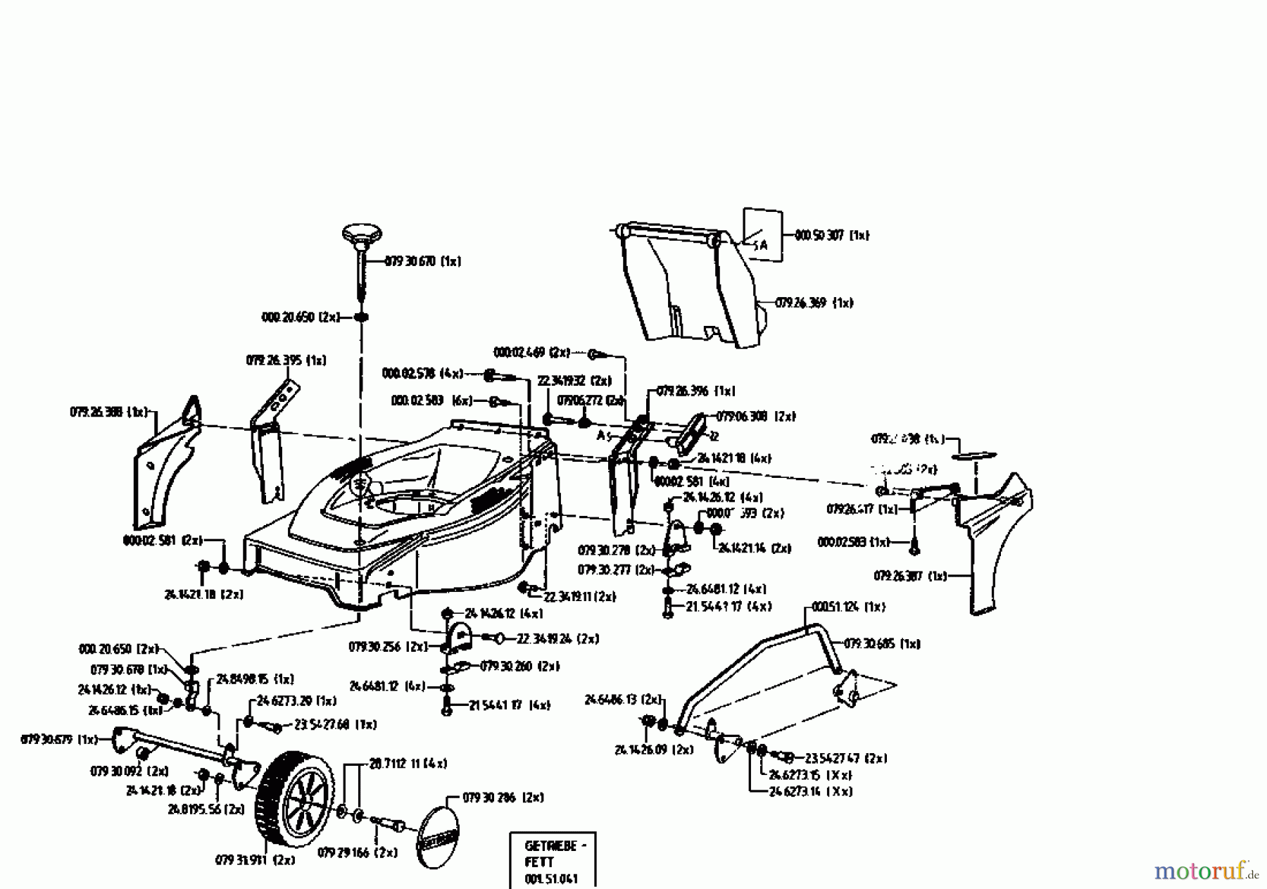Gutbrod Motormäher mit Antrieb HB 48 RL 02815.04 (1995) Grundgerät