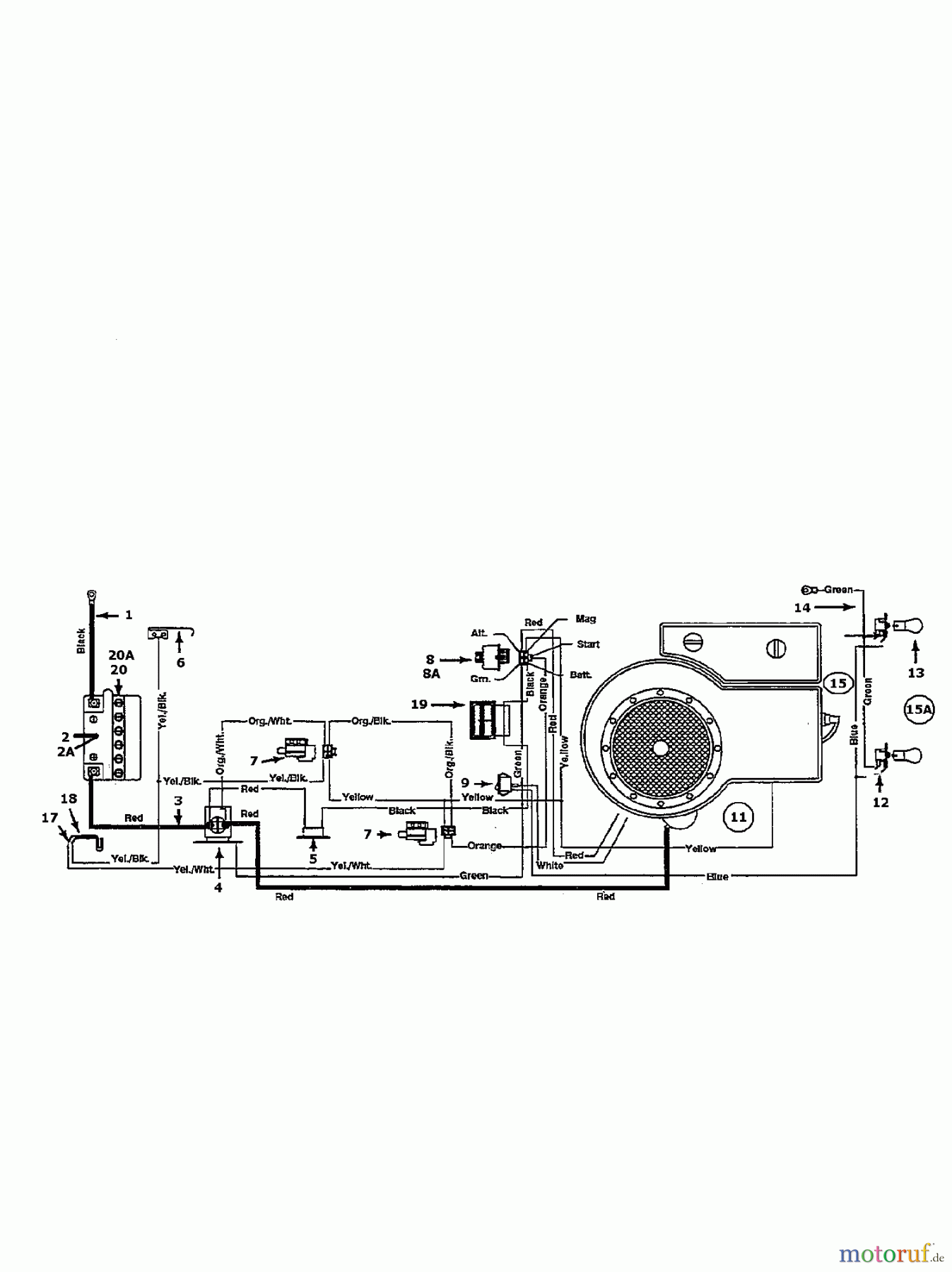 Walmart Rasentraktoren B 12 136H451E352 (1996) Schaltplan Einzylinder