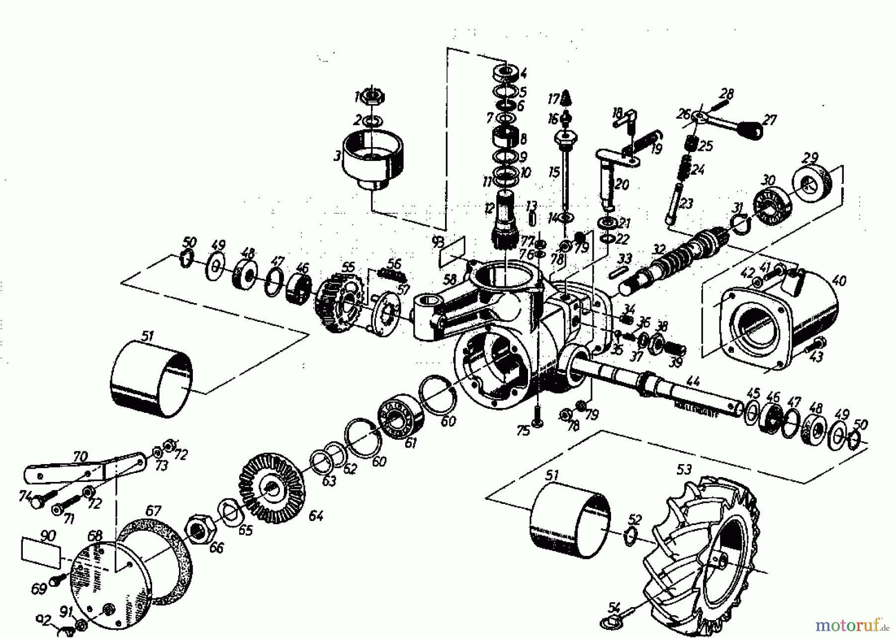 Gutbrod Balkenmäher BM 100-2/G 07508.06 (1996) Getriebe, Räder