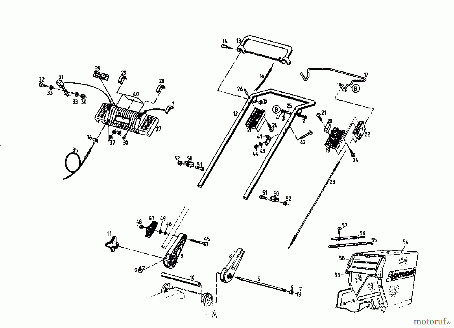 Gutbrod Motormäher mit Antrieb MH 544 R 04031.04 (1996) Holm