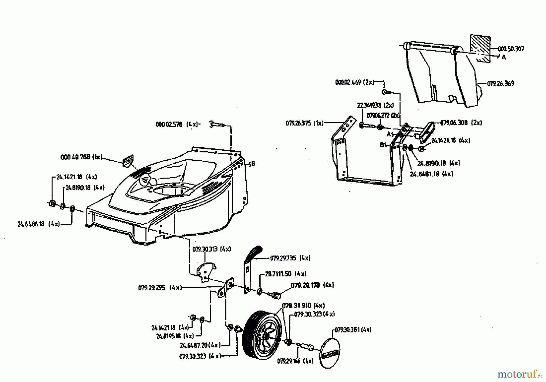 Gutbrod Motormäher HB 48 02814.07  (1996) Räder vorne, Schnitthöhenverstellung