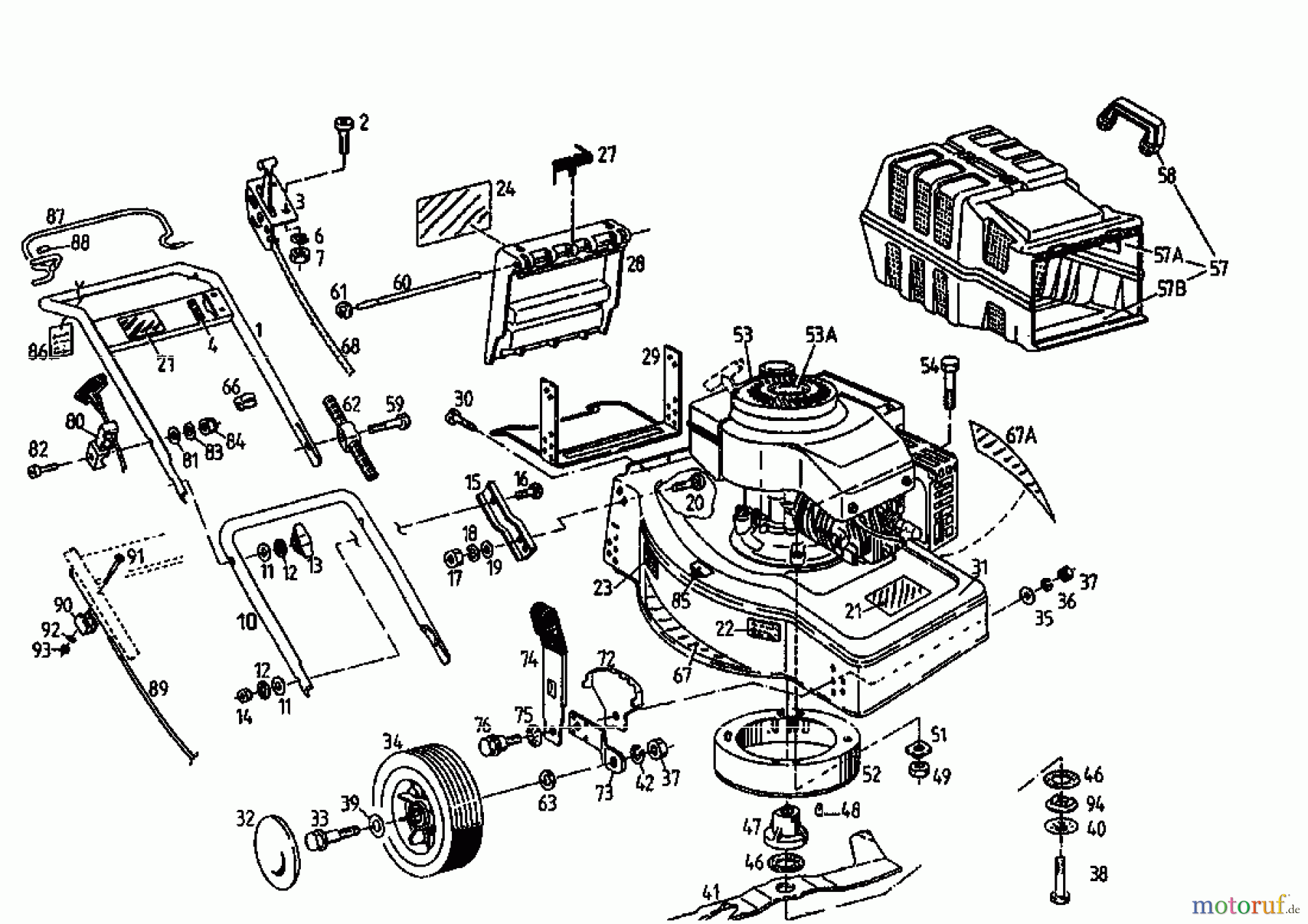 Floraself Motormäher 3546 BL 04060.02 (1996) Grundgerät