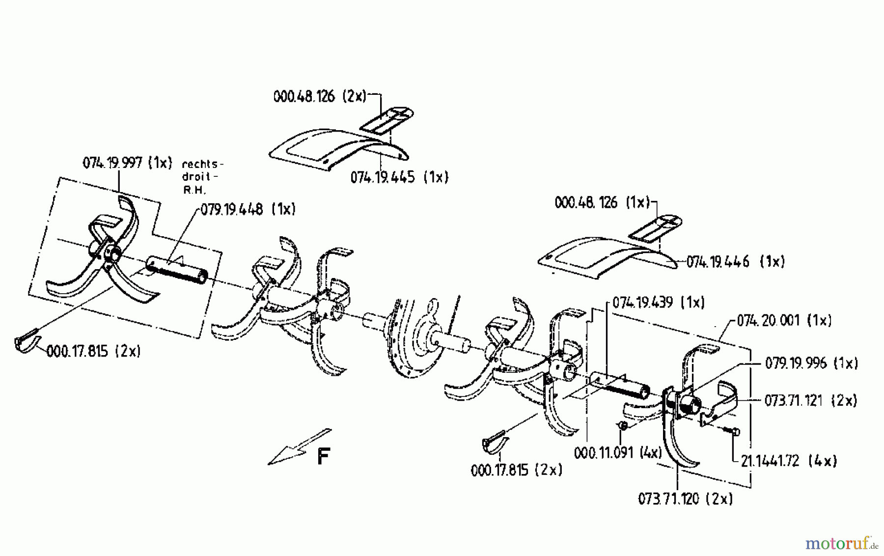 MTD Zubehör Zubehör Motorhacken Hacksternverbreiterung VHSN 62 00409.05 (1996) Hacksterne