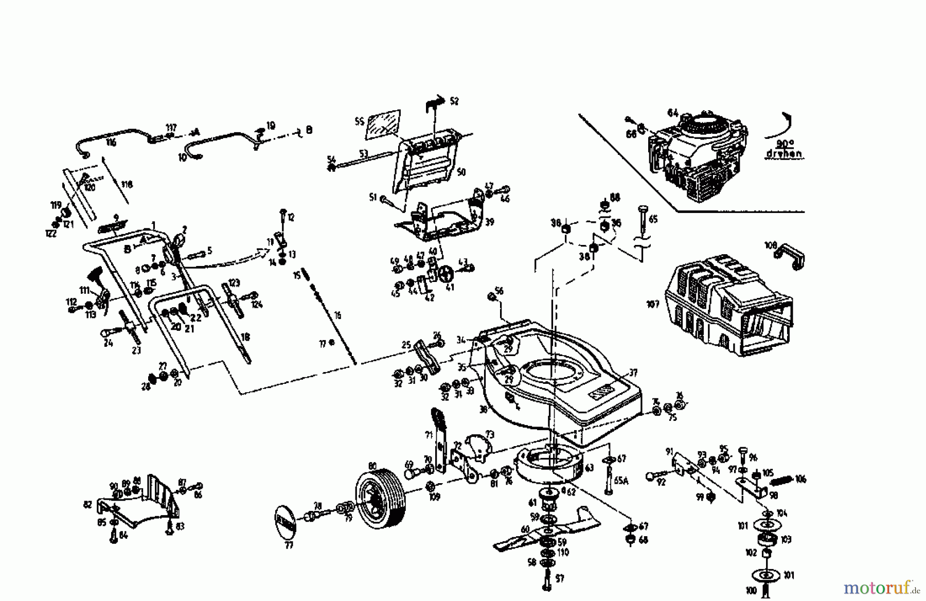  Golf Motormäher mit Antrieb BRL 5 04054.03  (1996) Grundgerät