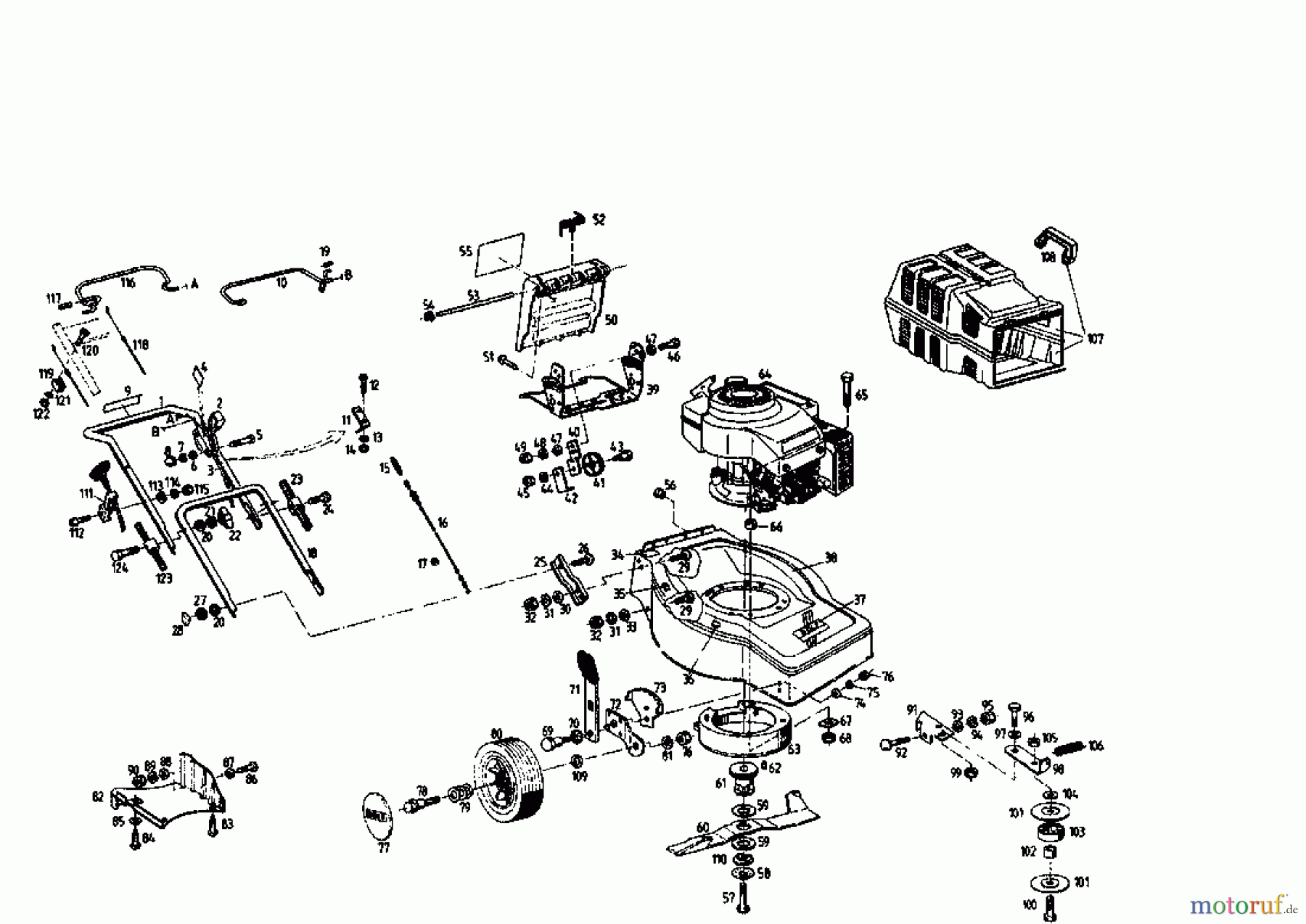 Golf Motormäher mit Antrieb Golf BRL 04033.01 (1996) Grundgerät