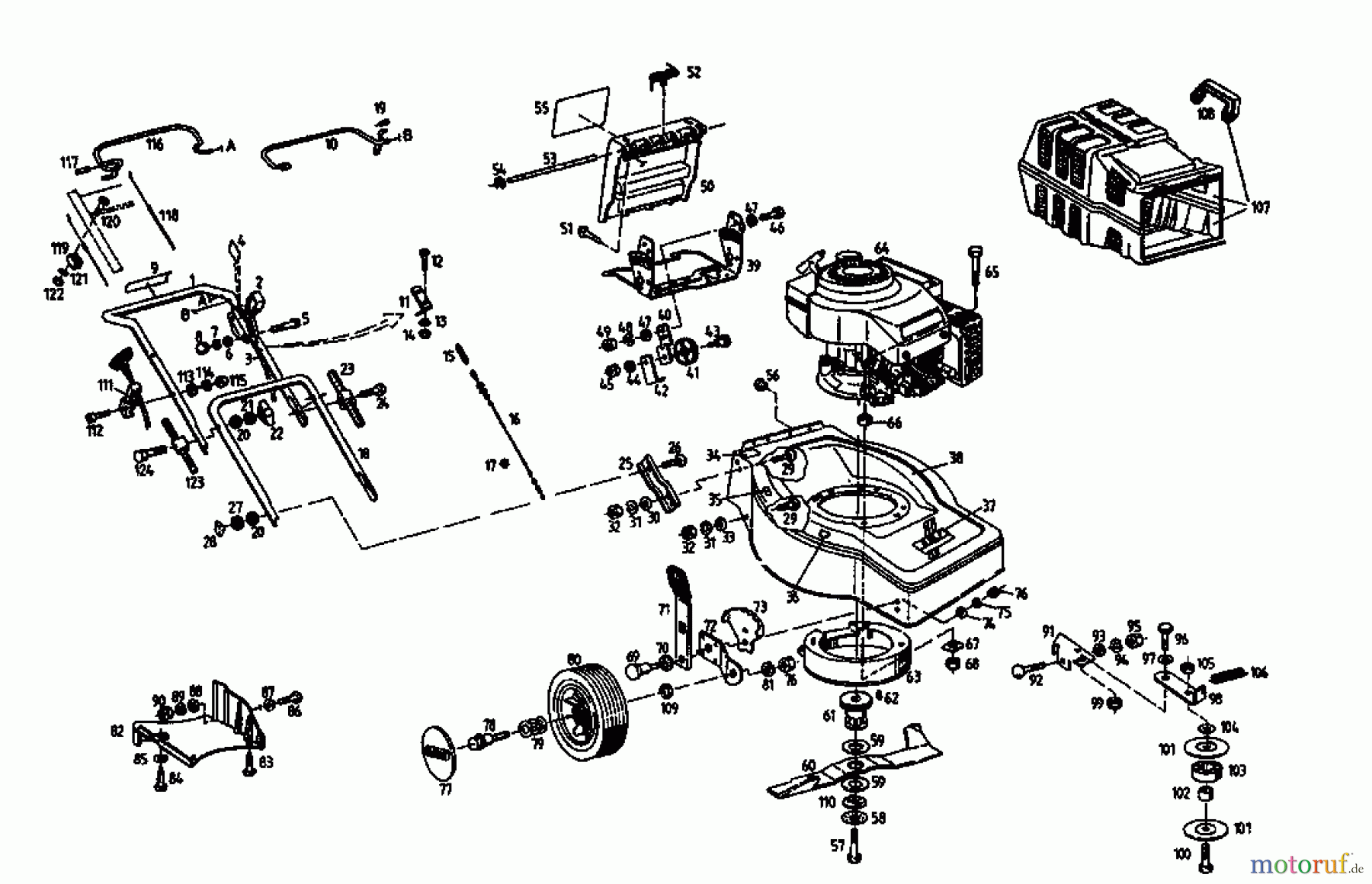 Golf Motormäher mit Antrieb BRL 04054.04 (1996) Grundgerät