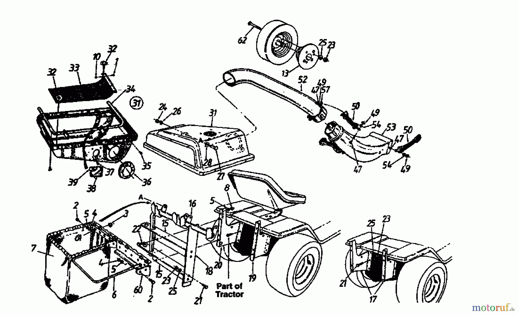  MTD Zubehör Zubehör Garten- und Rasentraktoren Grasfangvorrichtung GFB 800 04203.01  (1996) Grasfangkorb