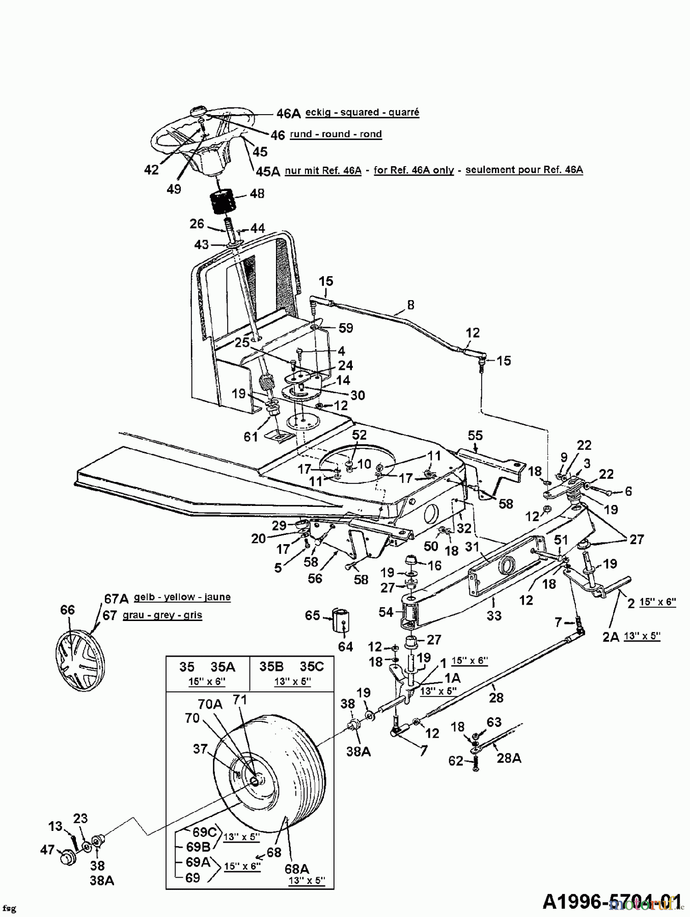 Walmart Rasentraktoren B 12 136H451E352 (1996) Vorderachse
