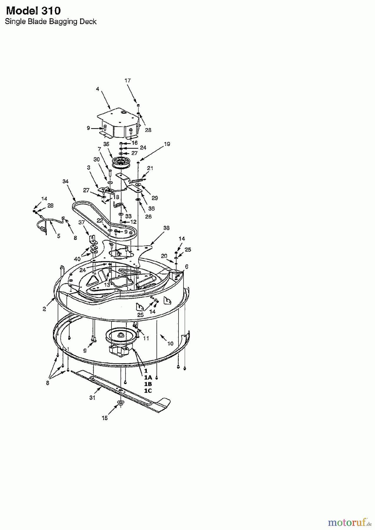  Yard-Man Rasentraktoren Beetle 13A-310-643  (1997) Mähwerk 27,5