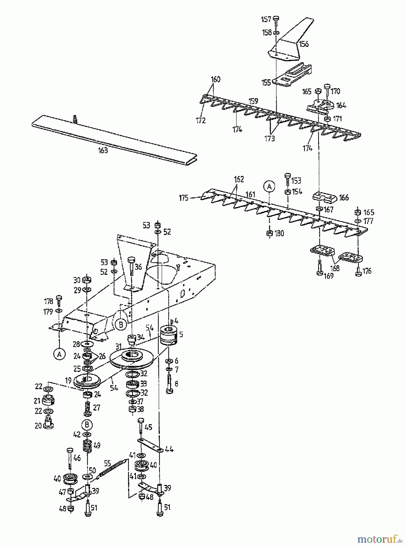  Gutbrod Balkenmäher BM 700 07510.04  (1997) Mähantrieb, Mähbalken