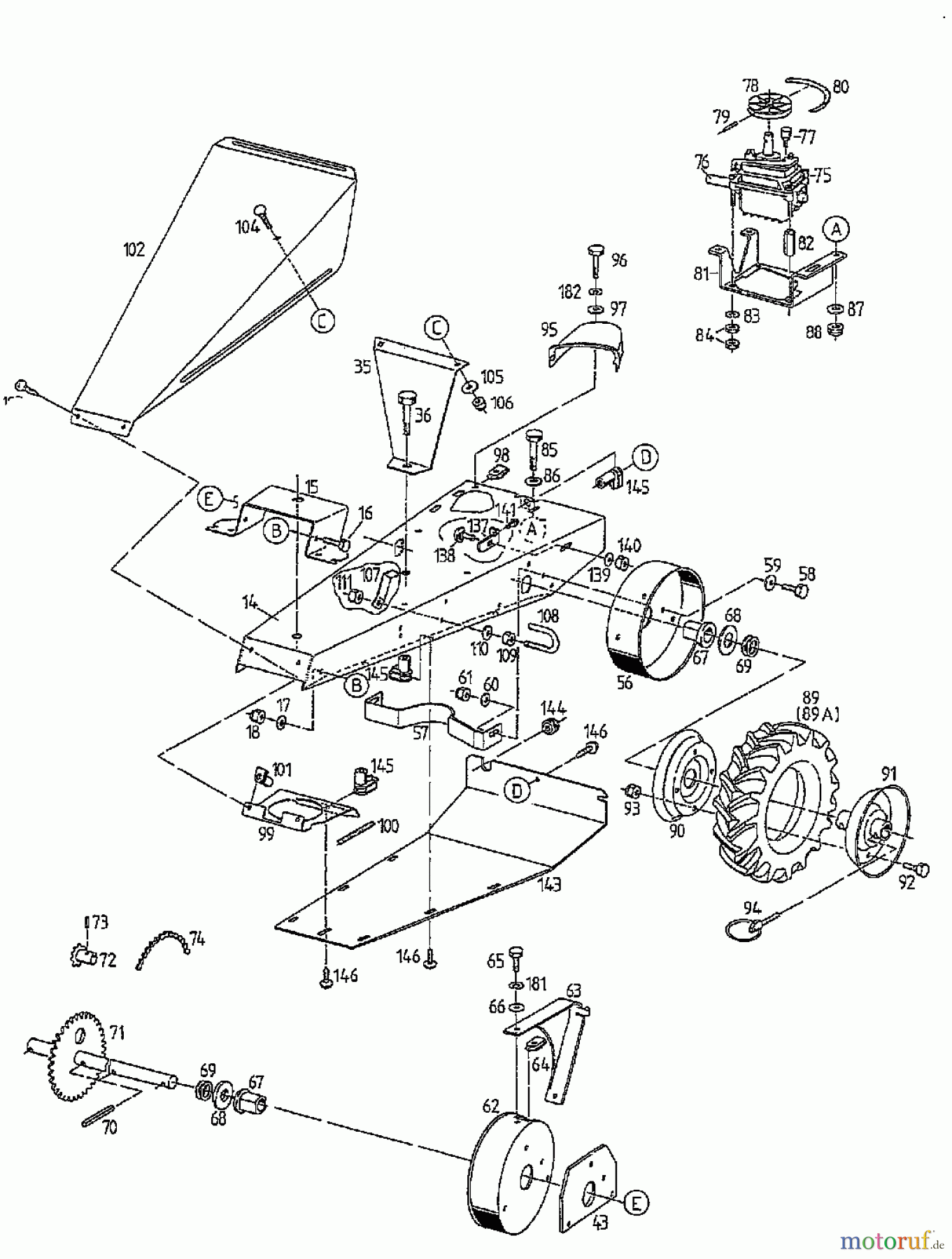 Gutbrod Balkenmäher BM 700 07510.04  (1997) Fahrantrieb, Räder