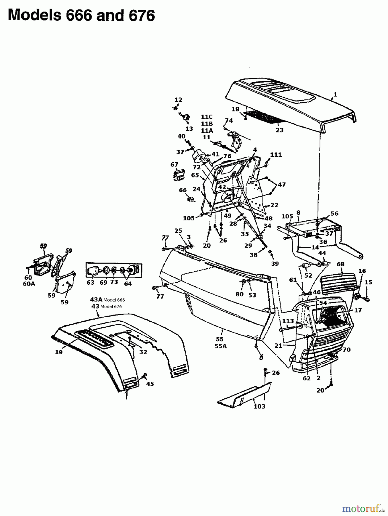 White Rasentraktoren LT 160 136T676G679 (1996) Armaturenbrett, Motorhaube, Sitzwanne