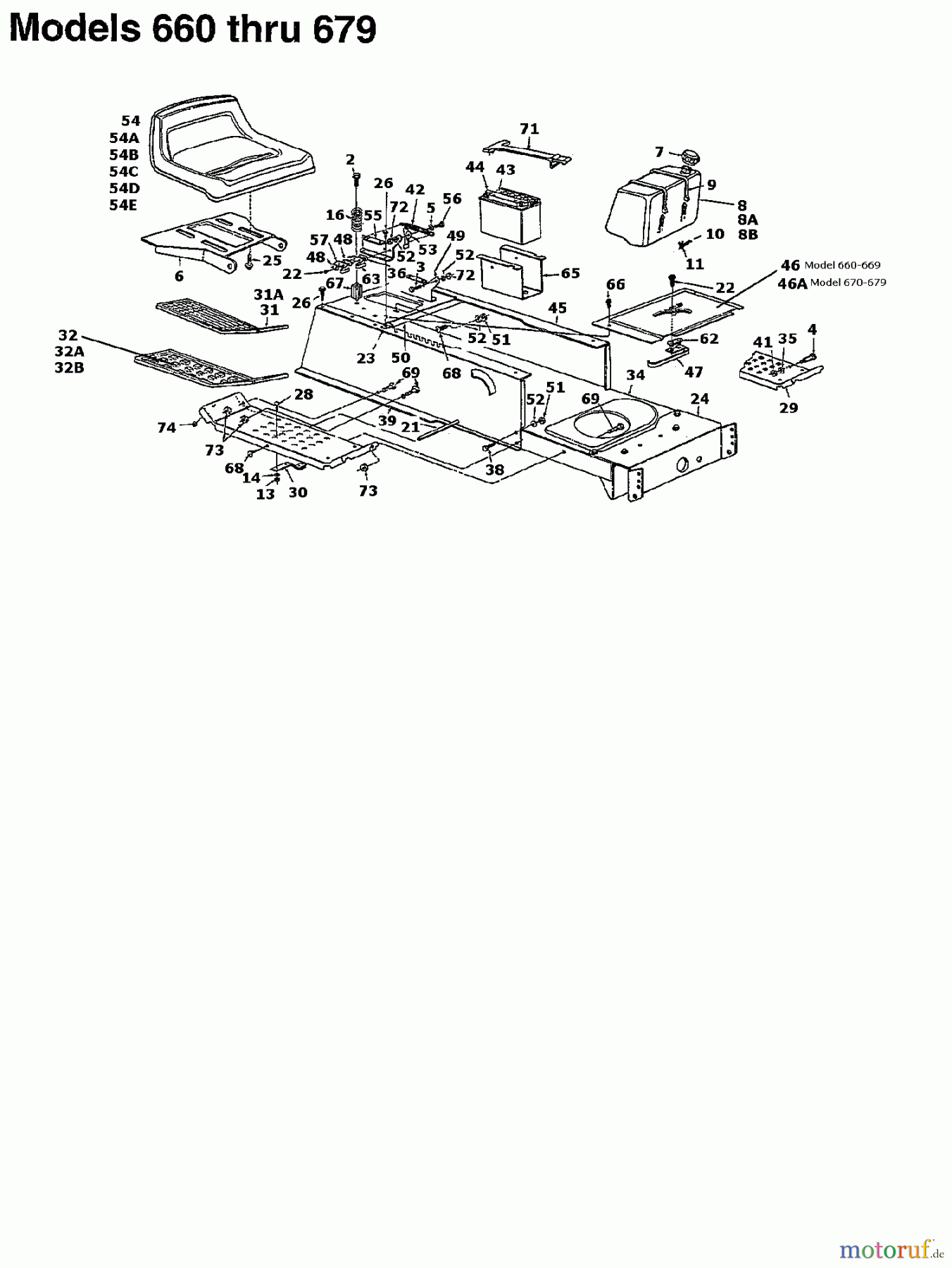  MTD Rasentraktoren B 160 136T675G678  (1996] Rahmen, Sitz, Tank