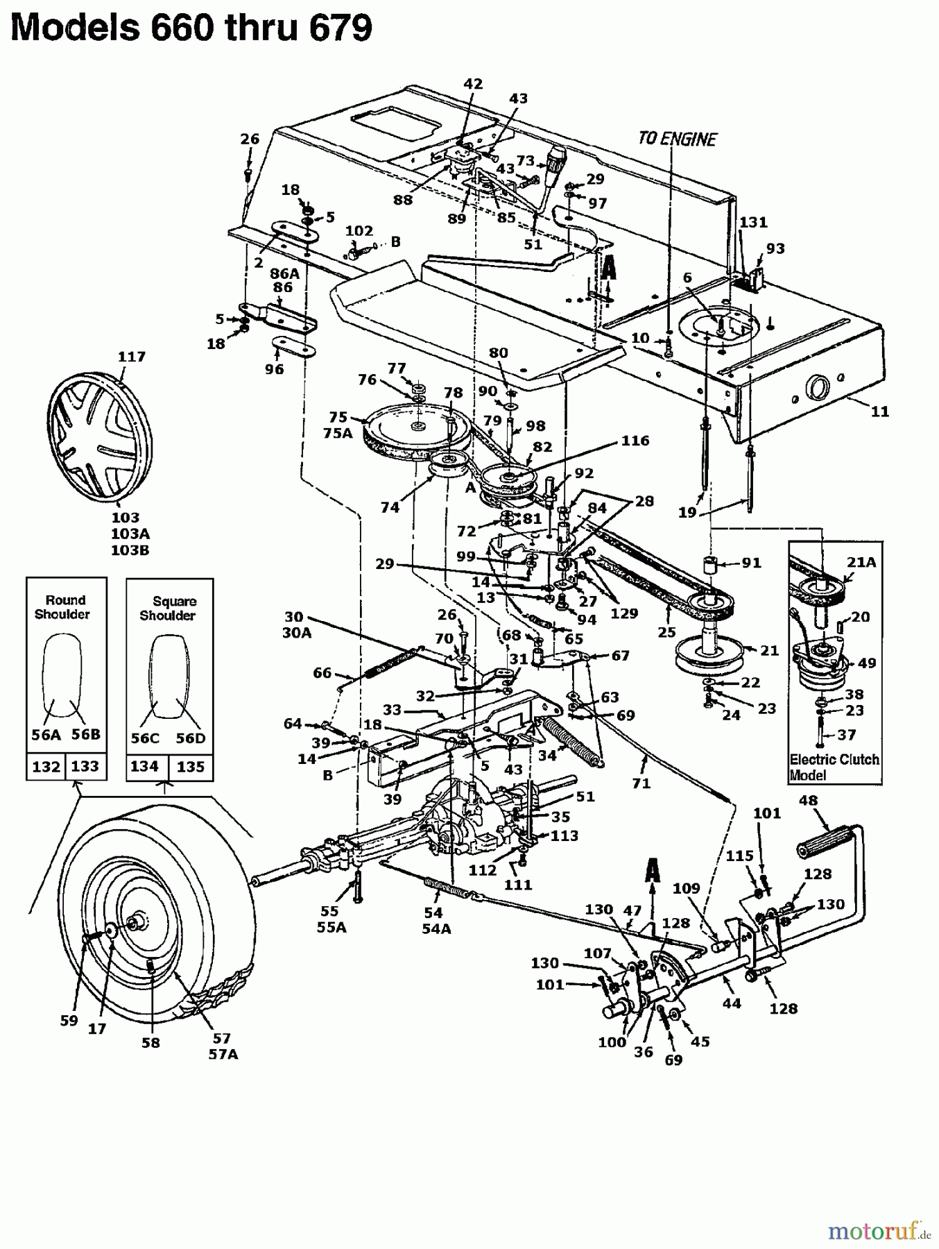 Edenparc Rasentraktoren B 14596 13AM670F608 (1997) Elektromagnetkupplung, Fahrantrieb, Motorkeilriemenscheibe