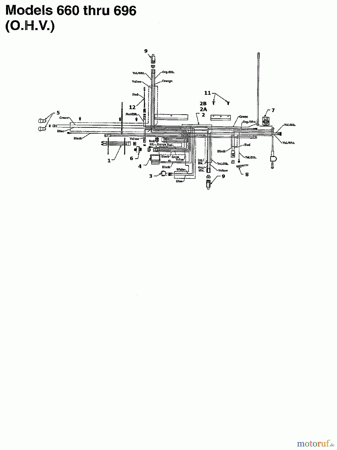 Raiffeisen Rasentraktoren RMS 16-107 135T694G628 (1995) Schaltplan für O.H.V.