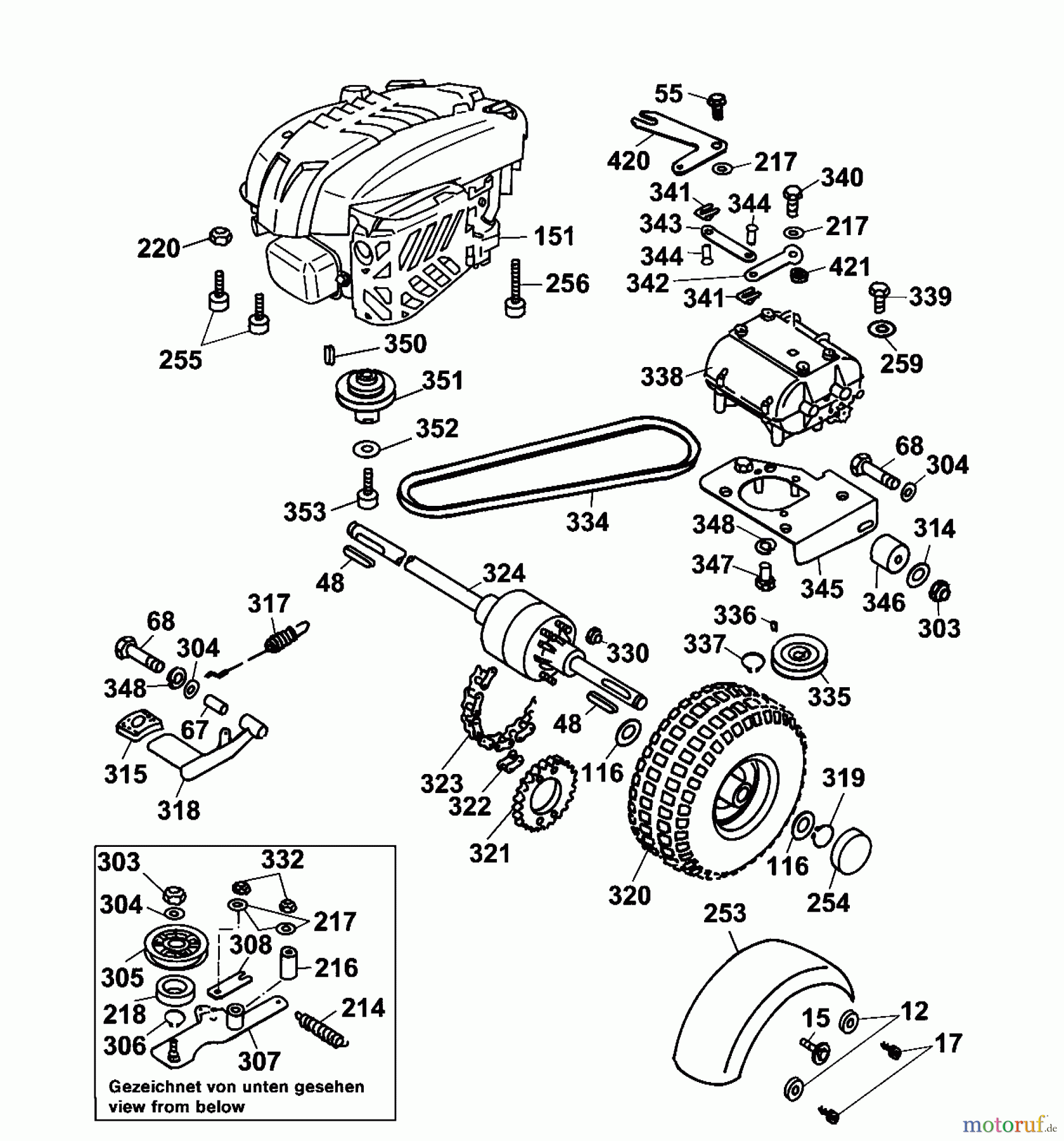 Wolf-Garten Scooter Scooter SV 4 6155000 Serie C (2003) Differential, Fahrantrieb, Motor