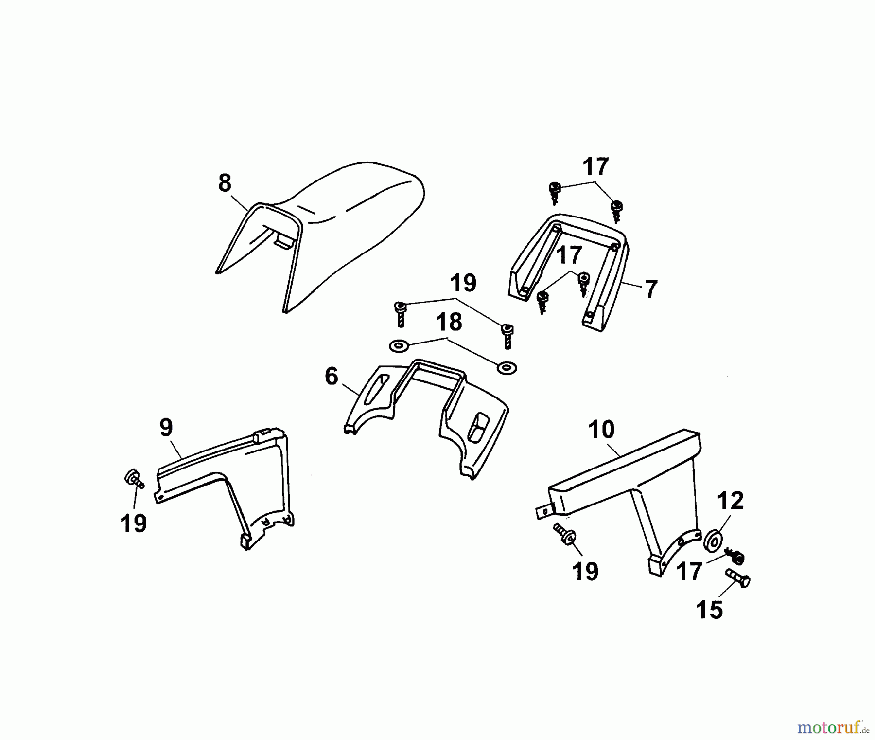 Wolf-Garten Scooter OHV 3 6995000 Serie D (2003) Sitz, Verkleidungen