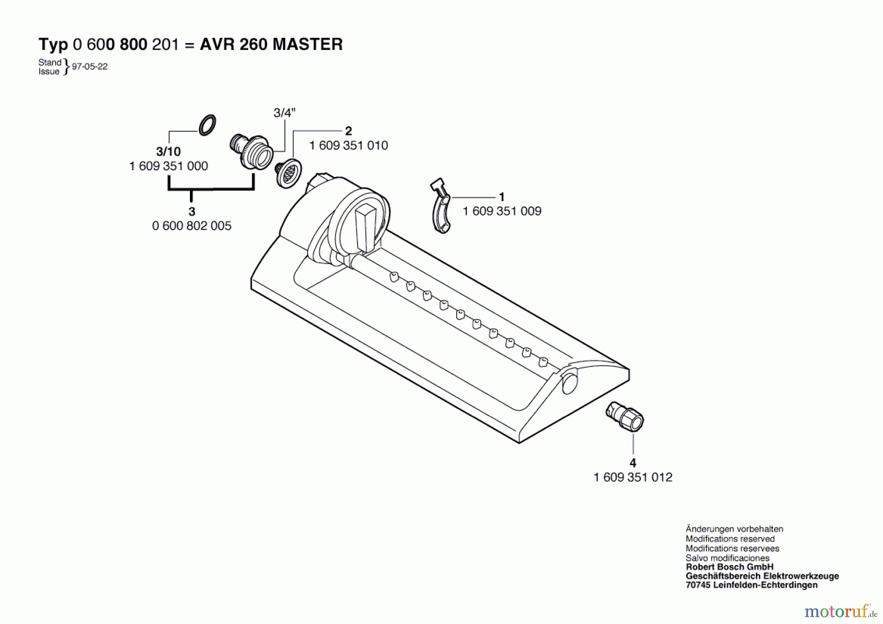 Bosch Wassertechnik Viereckregner AVR 260 MASTER Seite 1