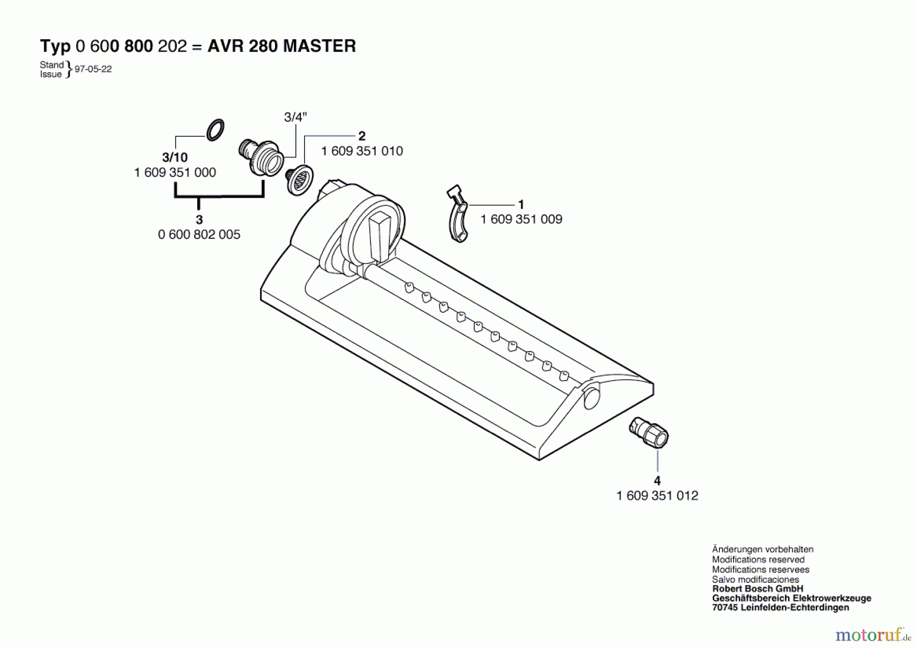 Bosch Wassertechnik Viereckregner AVR 280 MASTER Seite 1