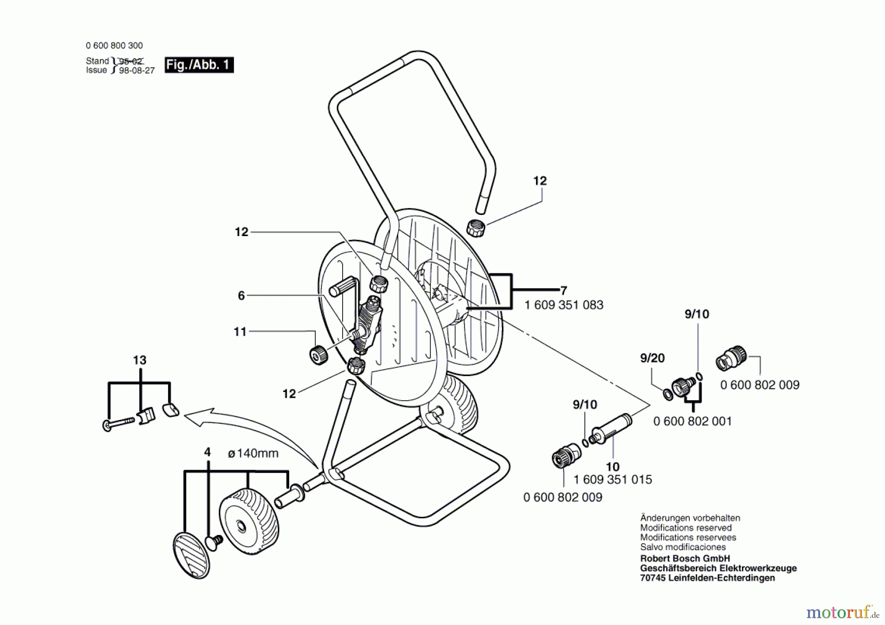 Bosch Wassertechnik Schlauchwagen ASW 65-1/2