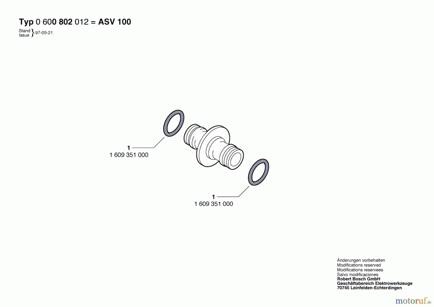 Bosch Wassertechnik Schlauchverbinder ASV 100 Seite 1