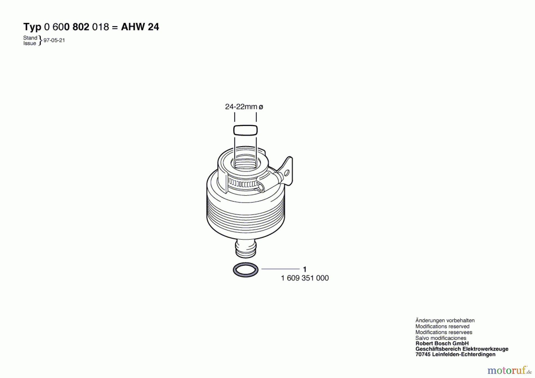 Bosch Wassertechnik Hahnanschlussstück AHW 24 Seite 1