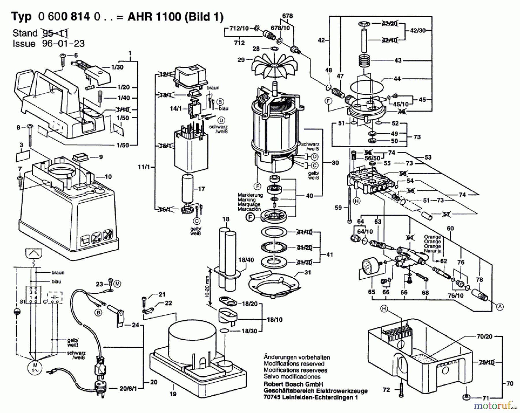Bosch Wassertechnik Hochdruckreiniger AHR 1100 Seite 1