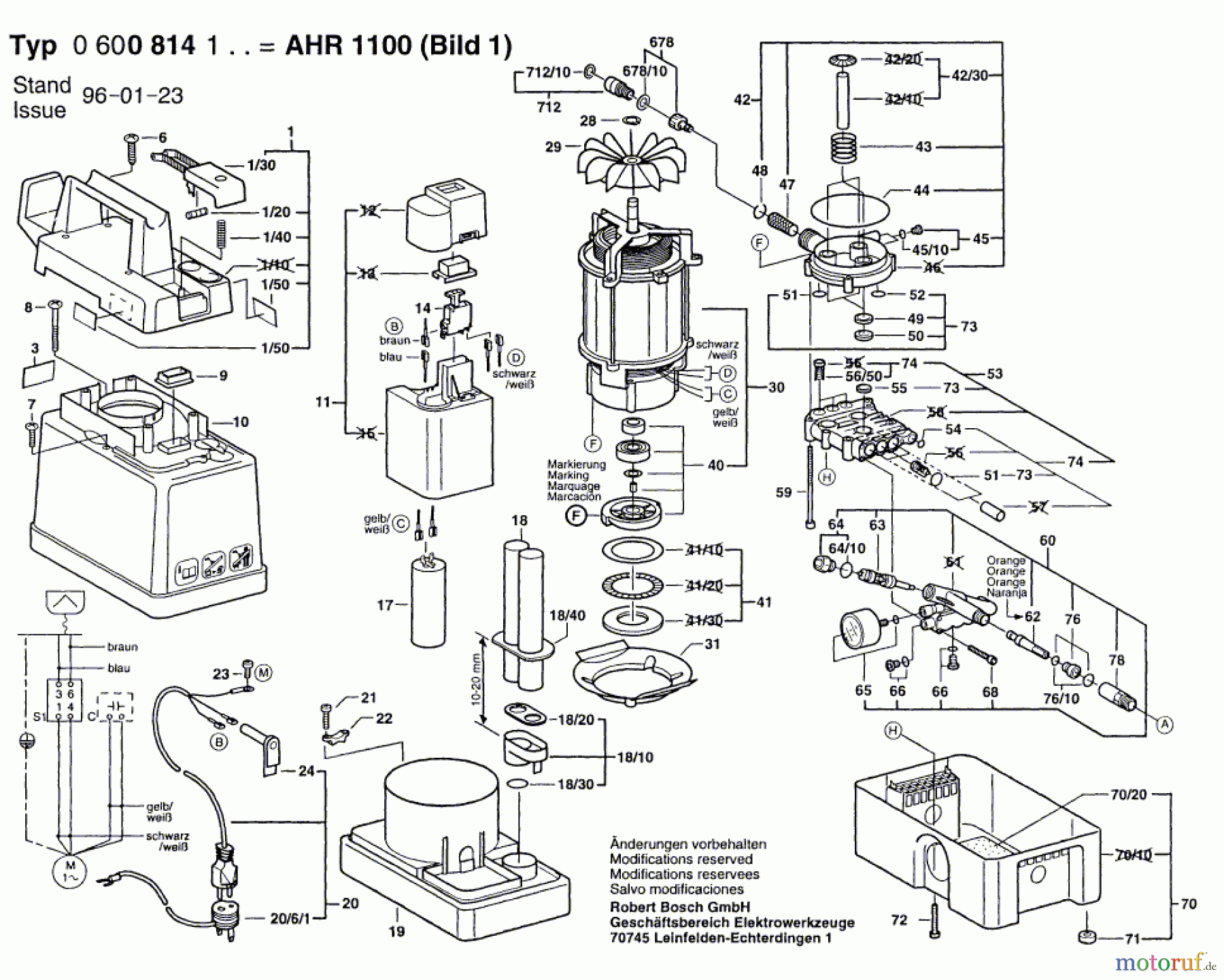 Bosch Wassertechnik Hochdruckreiniger AHR 1100 Seite 1