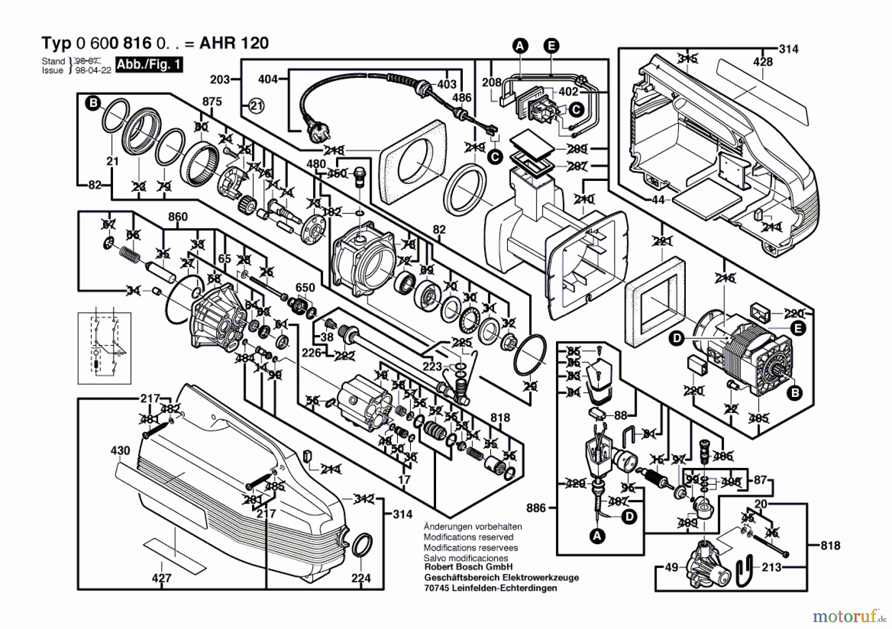 Bosch Wassertechnik Hochdruckreiniger AHR 120 Seite 1