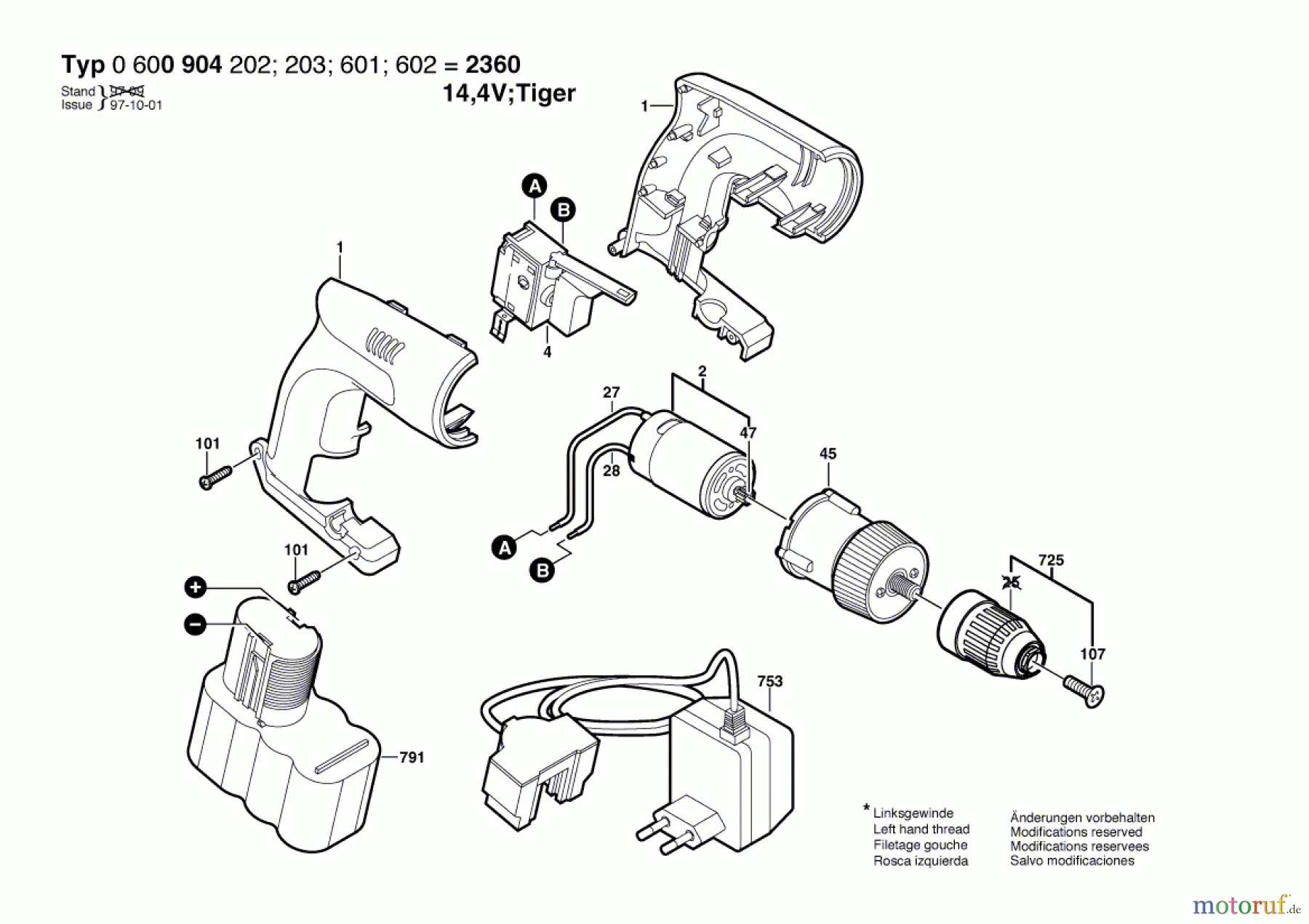 Bosch Akku Werkzeug Hw-Akku-Schrauber 2360 14,4 V TIGER Seite 1