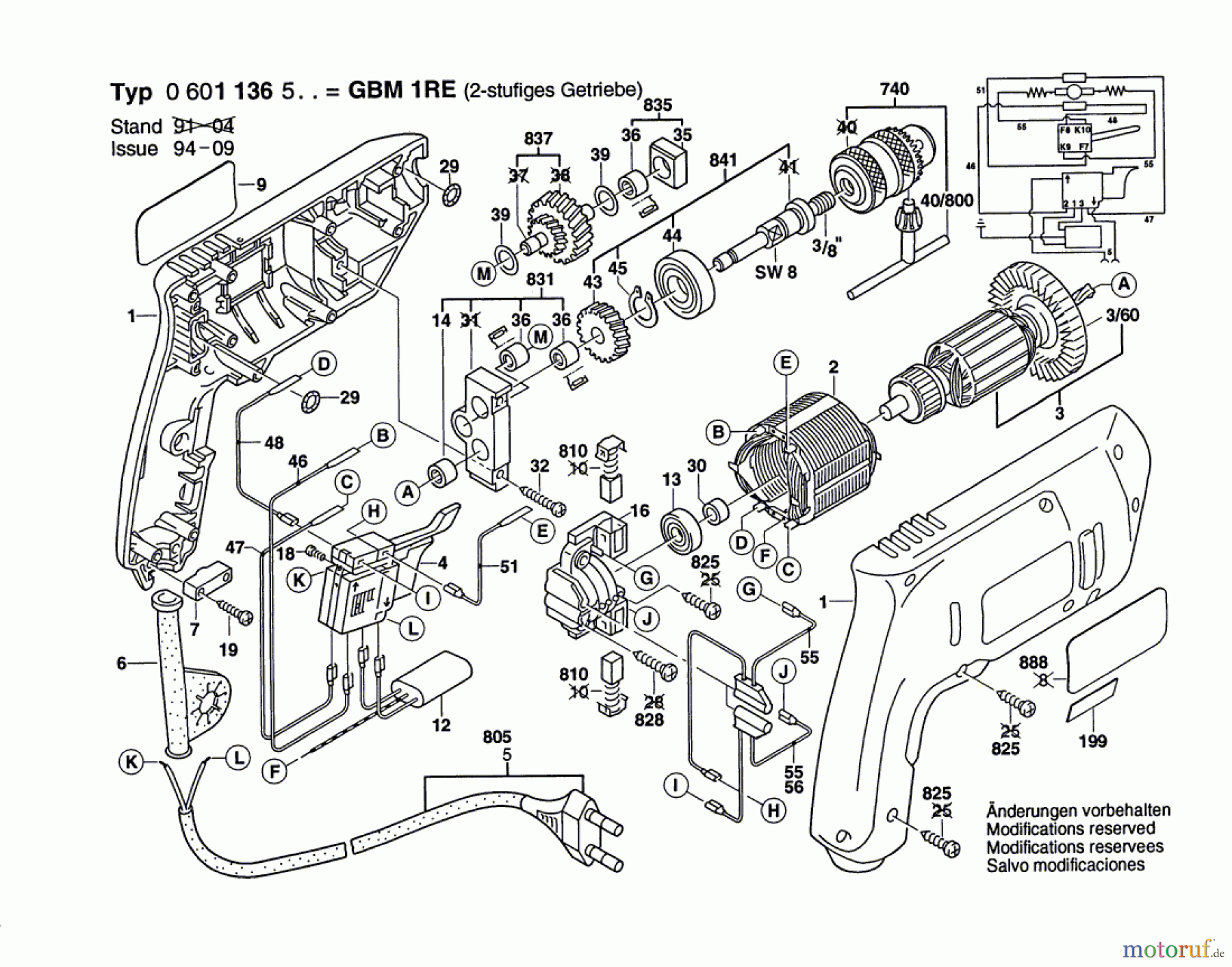 Bosch Werkzeug Gw-1G-Bohrmaschine-Elktrn GBM 1 RE Seite 1