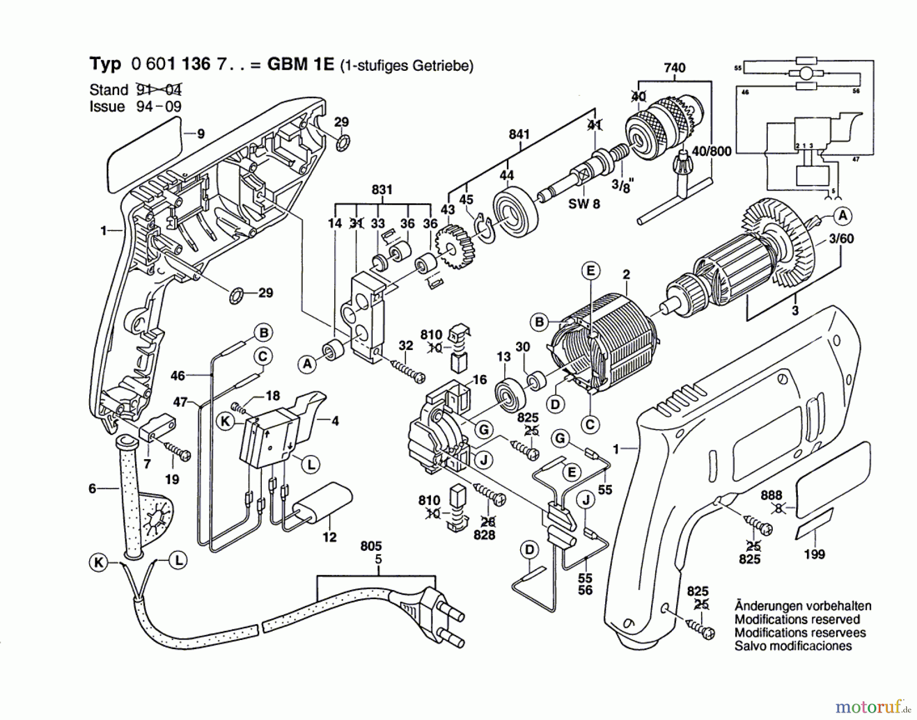 Bosch Werkzeug Gw-1G-Bohrmaschine-Elktrn GBM 1 E Seite 1