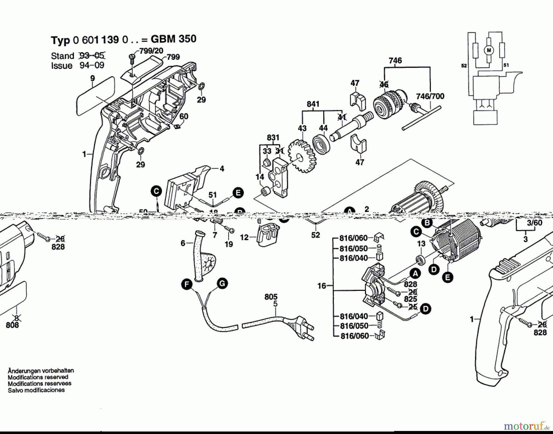  Bosch Werkzeug Bohrmaschine GBM 350 Seite 1