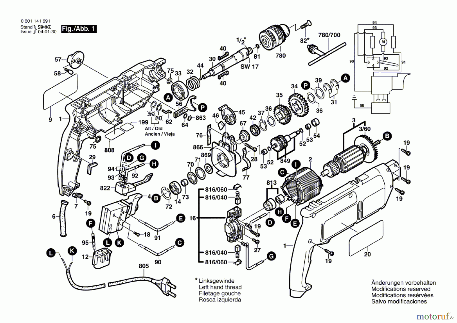 Bosch Werkzeug Schlagbohrmaschine GSB 2-600 RE Seite 1