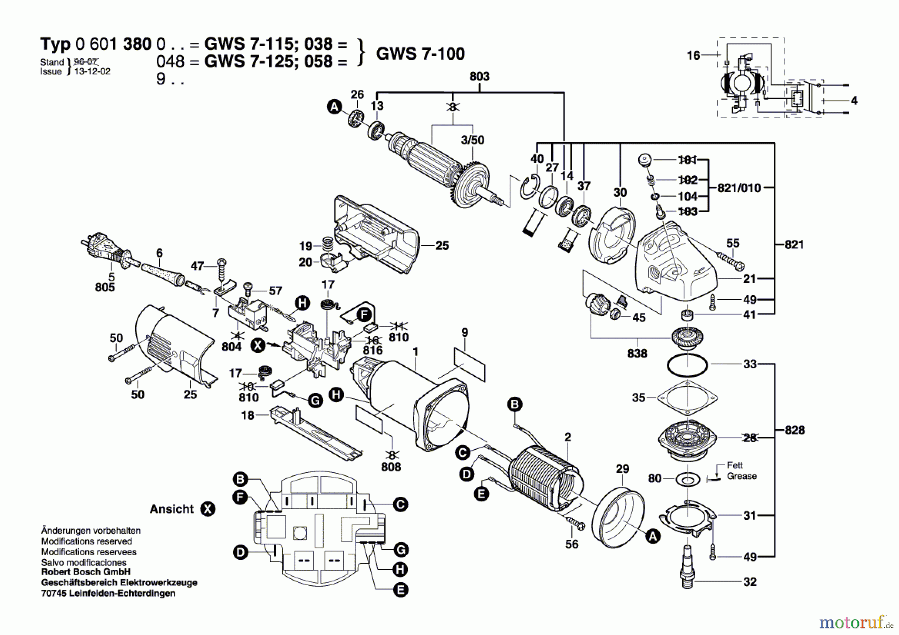Bosch Werkzeug Winkelschleifer GWS 7-115 Seite 1