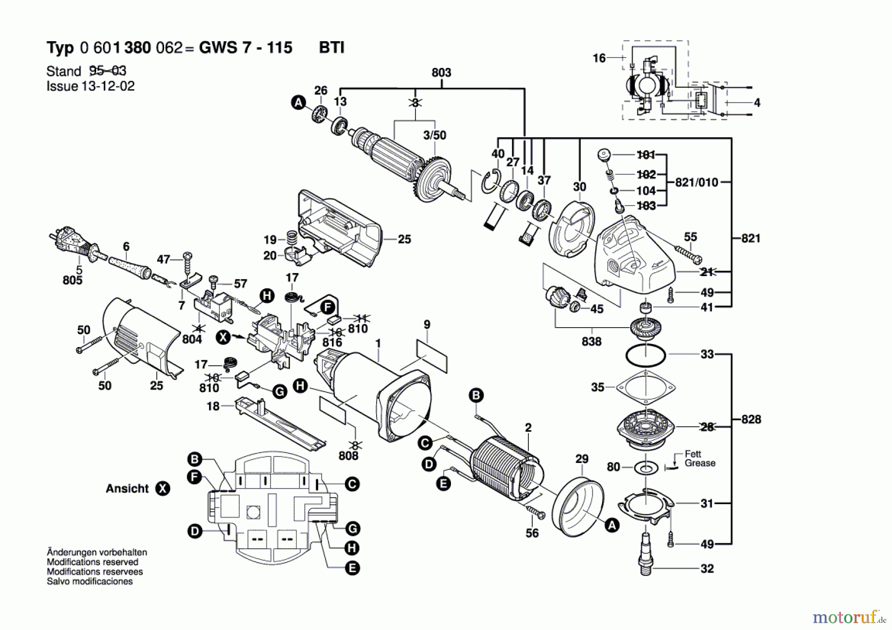 Bosch Werkzeug Winkelschleifer GWS 7-115 Seite 1
