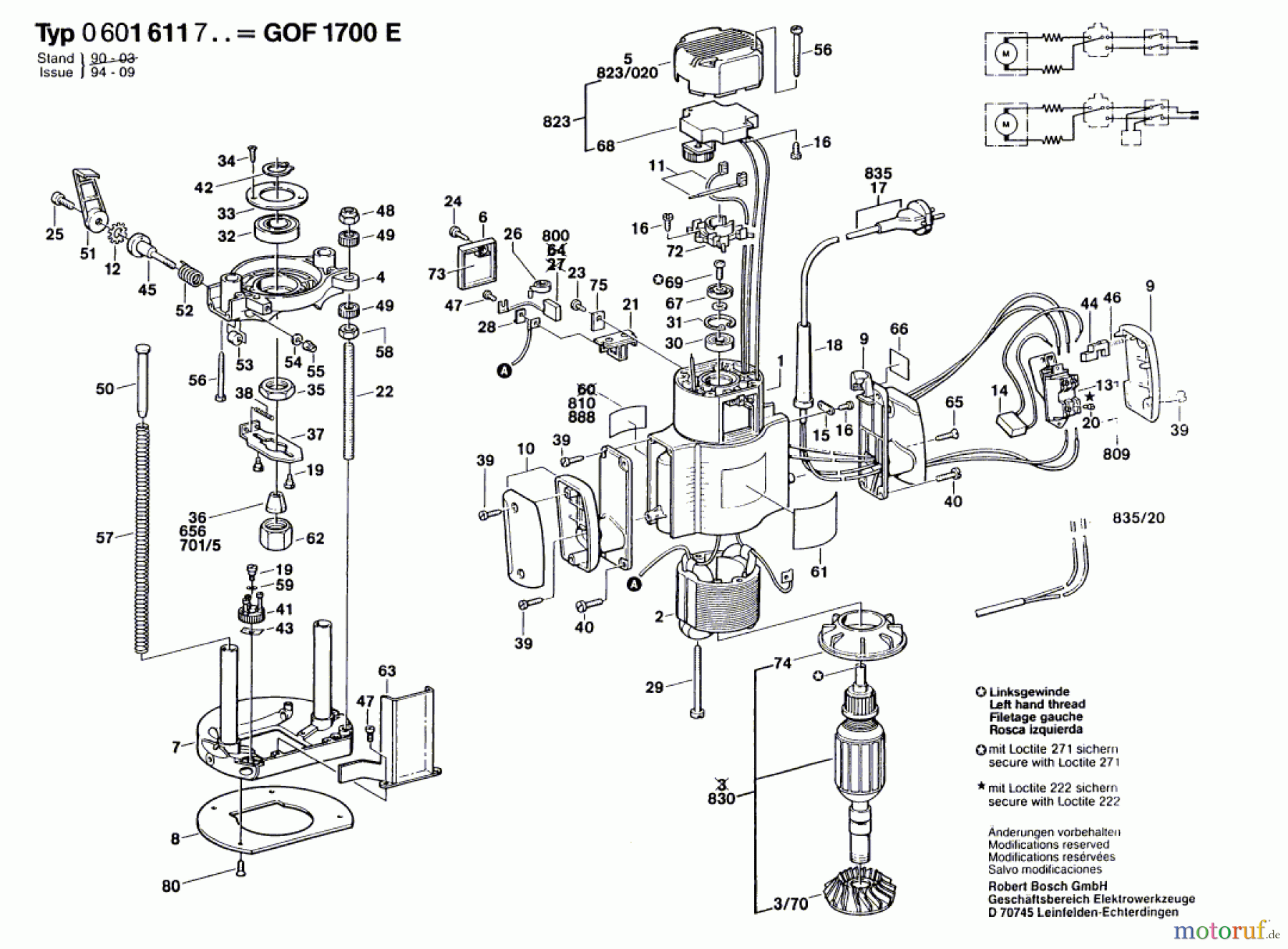 Bosch Werkzeug Hw-Oberfräse GOF 1700 E Seite 1