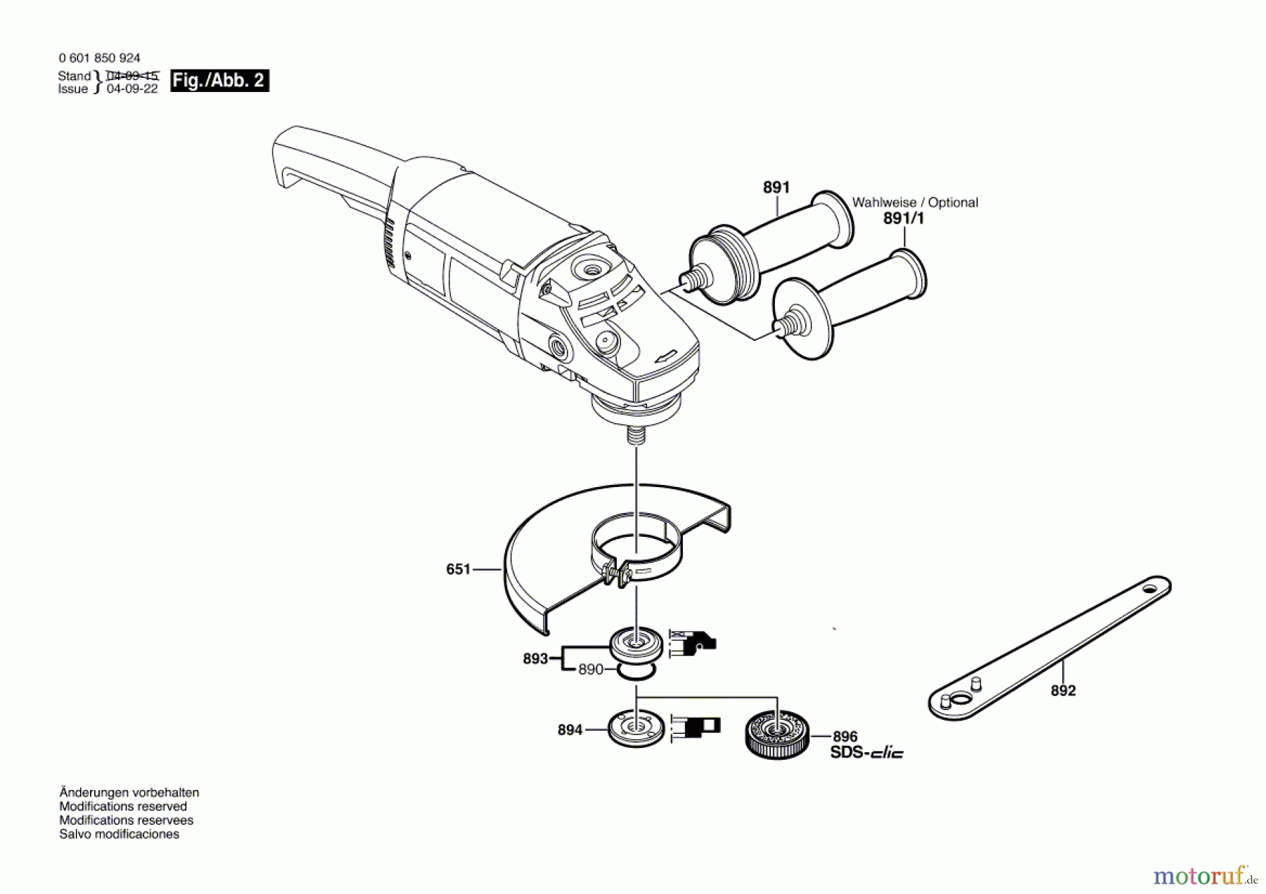 Bosch Werkzeug Winkelschleifer GWS 2000-230 JH Seite 2
