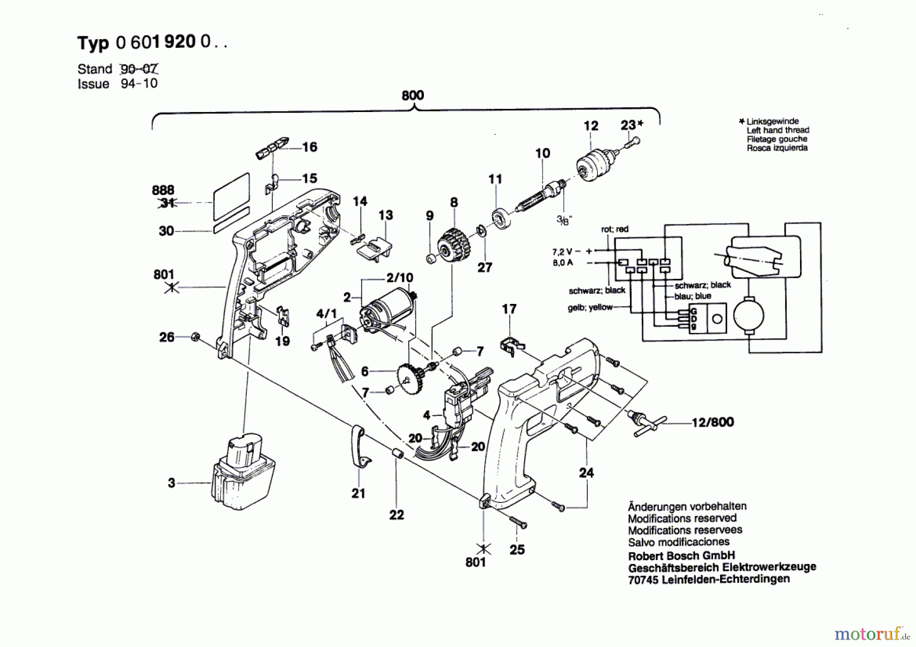 Bosch Akku Werkzeug Gw-Akku-Bohrmaschine GBM 7,2 VRL Seite 1
