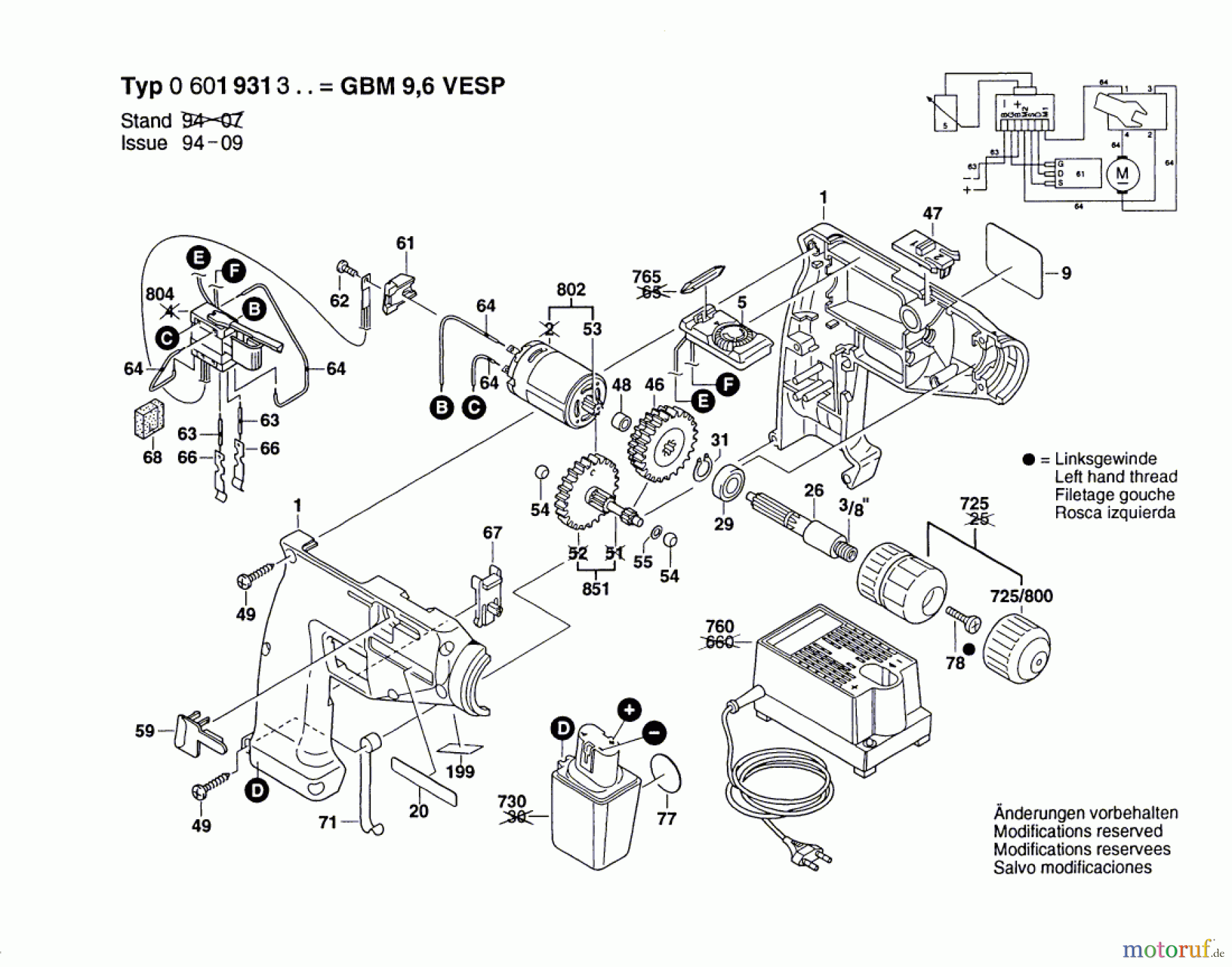 Bosch Akku Werkzeug Akku-Bohrmaschine GBM 9,6V VESP Seite 1
