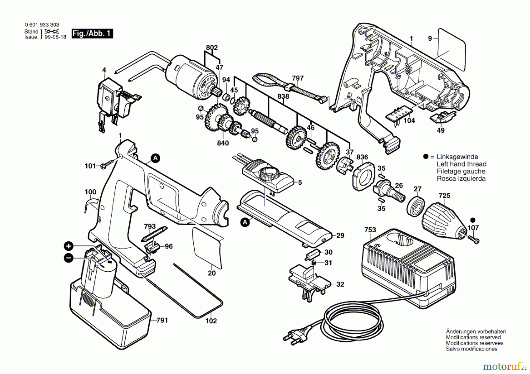 Bosch Akku Werkzeug Akku-Bohrmaschine GBM 9,6 VSP-3 Seite 1