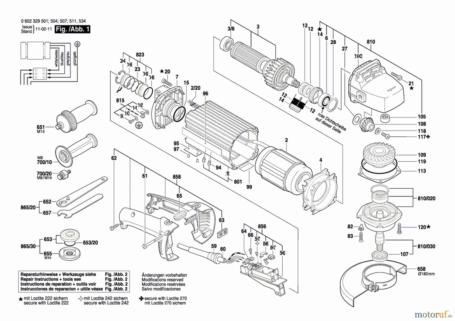 Bosch Werkzeug Flachkopfwinkelschleifer HWS 85/180 Seite 1